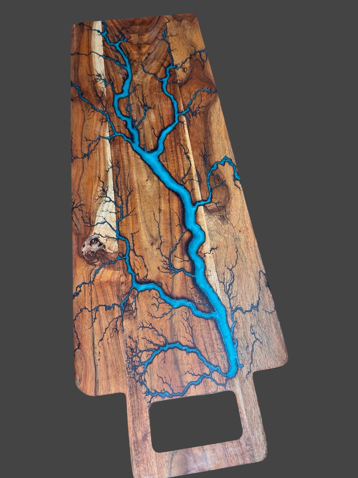Fractal Flow Designs premium charcuterie board – artisan resin and Australian hardwood with fractal burning. Handcrafted timber serving platter for cheese, grazing, and entertaining. Made in Bairnsdale Victoria, perfect for weddings, anniversaries, and gifts.