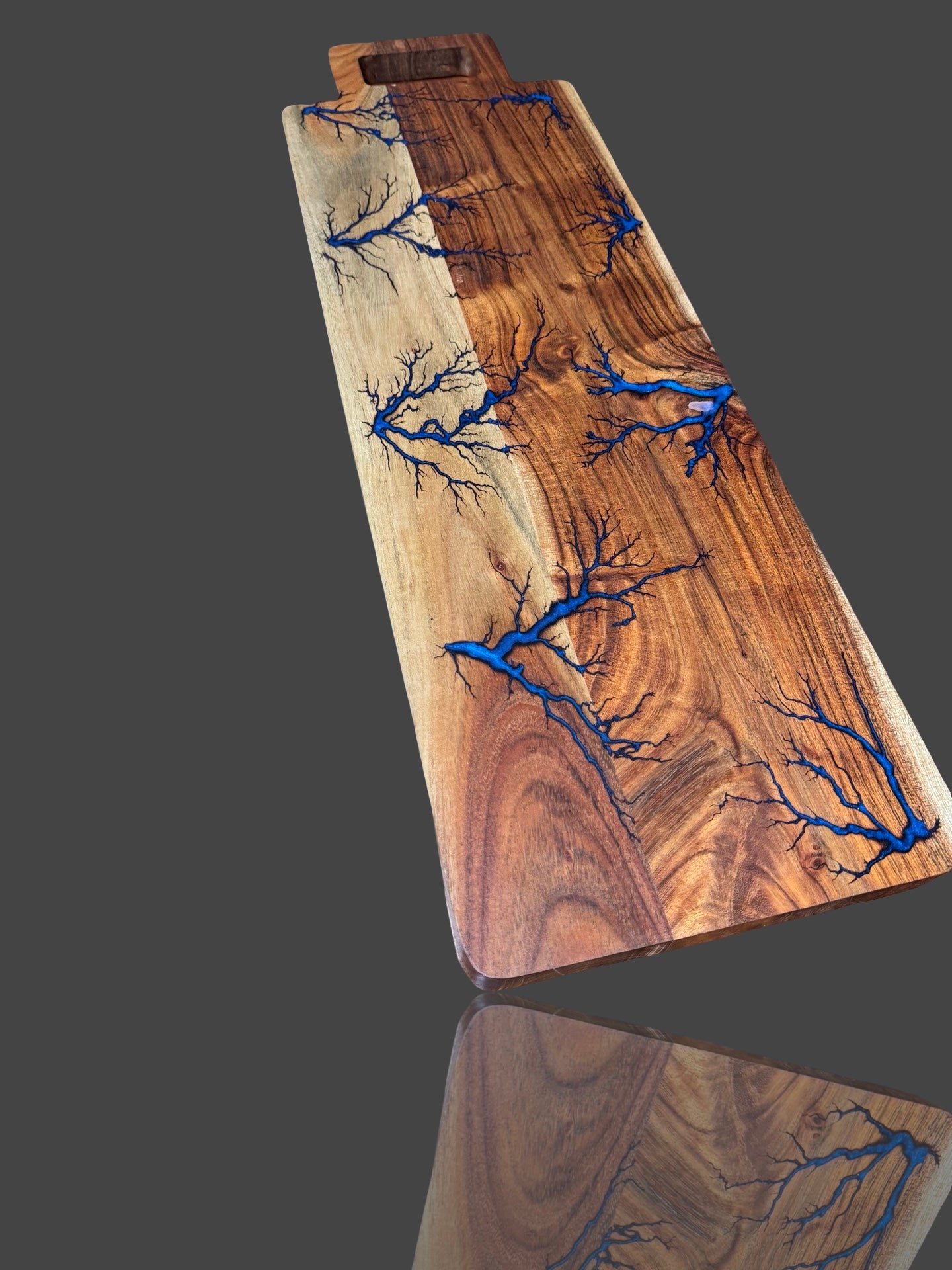 Fractal Flow Designs resin charcuterie board – handcrafted Australian hardwood with fractal burning. Premium artisan timber platter for cheese, grazing, and charcuterie. Made in Bairnsdale Victoria, an Australian-made wedding, anniversary, or birthday gift.