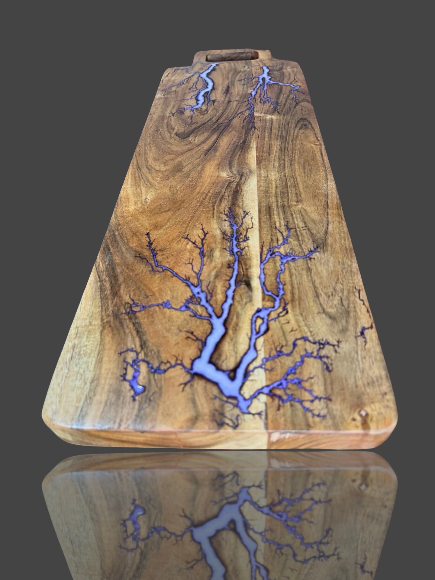 Handmade charcuterie board by Fractal Flow Designs – artisan Australian hardwood with resin inlays and bold fractal burning. Premium timber platter for cheese, grazing, and wine nights. Unique resin board crafted in Bairnsdale Victoria, ideal wedding and housewarming gift.