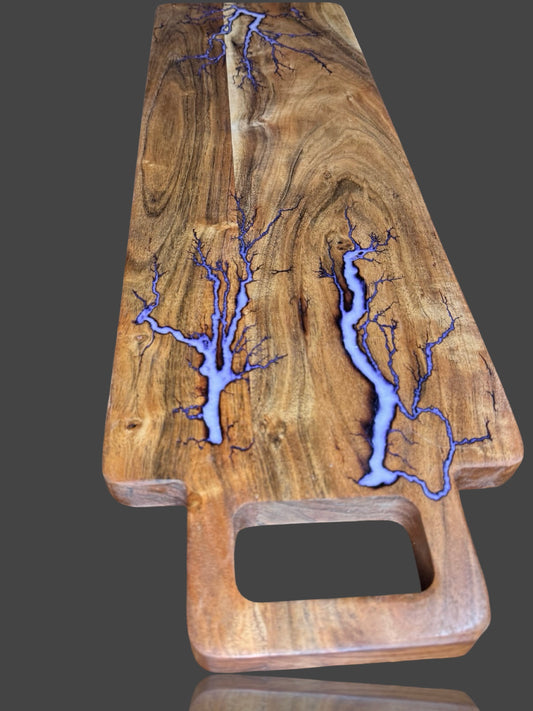Fractal Flow Designs resin charcuterie board handcrafted from premium Australian hardwood with fractal burning. Luxury artisan serving platter for cheese, grazing, and entertaining. Made in Bairnsdale Victoria, perfect for weddings, anniversaries, birthdays, and corporate gifts