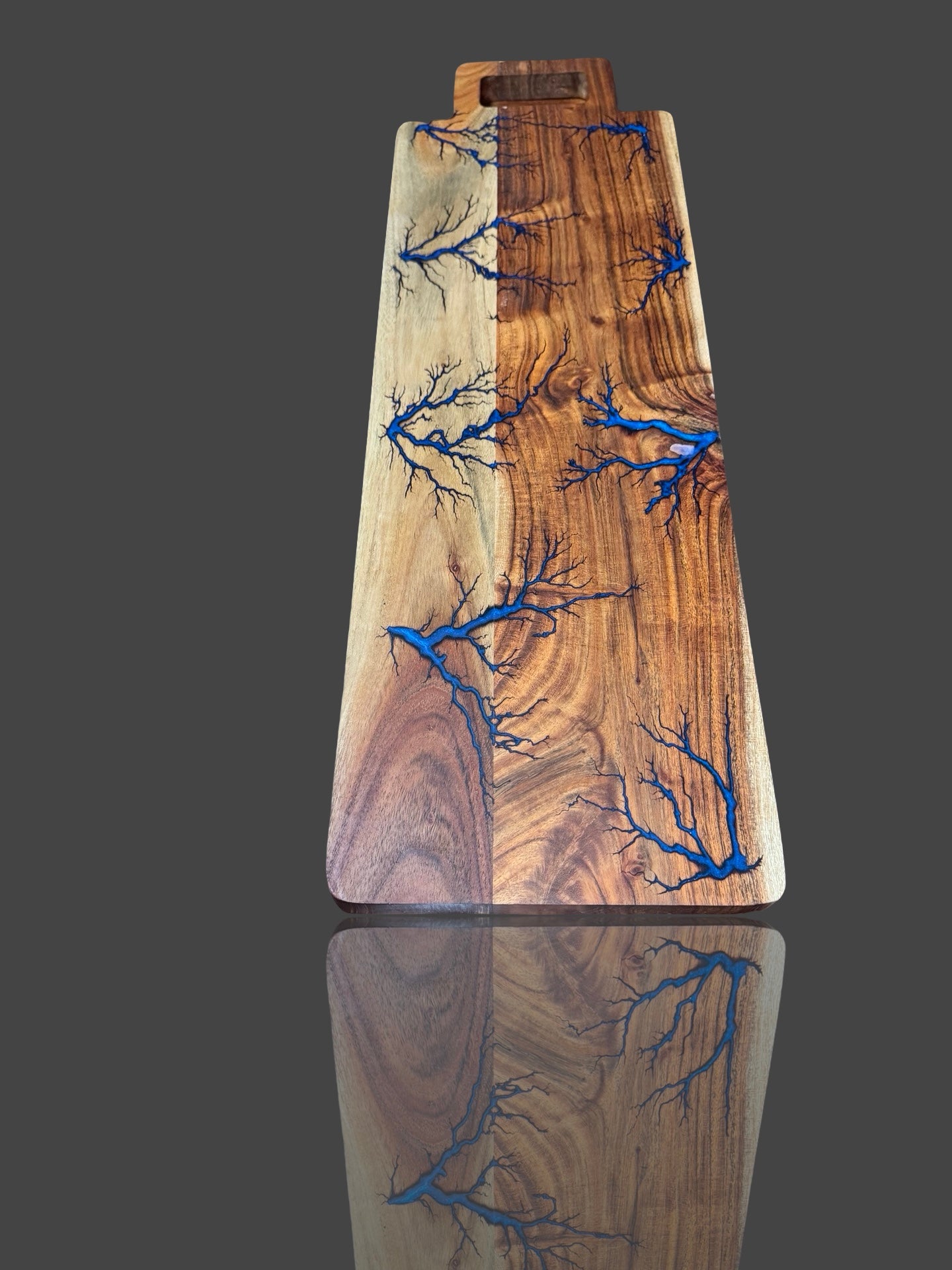 Handcrafted charcuterie board from Fractal Flow Designs – Australian hardwood with resin inlays and fractal burning. Premium artisan timber serving board for cheese, grazing, and charcuterie spreads. Made in Bairnsdale Victoria, a standout gift for weddings and birthdays.
