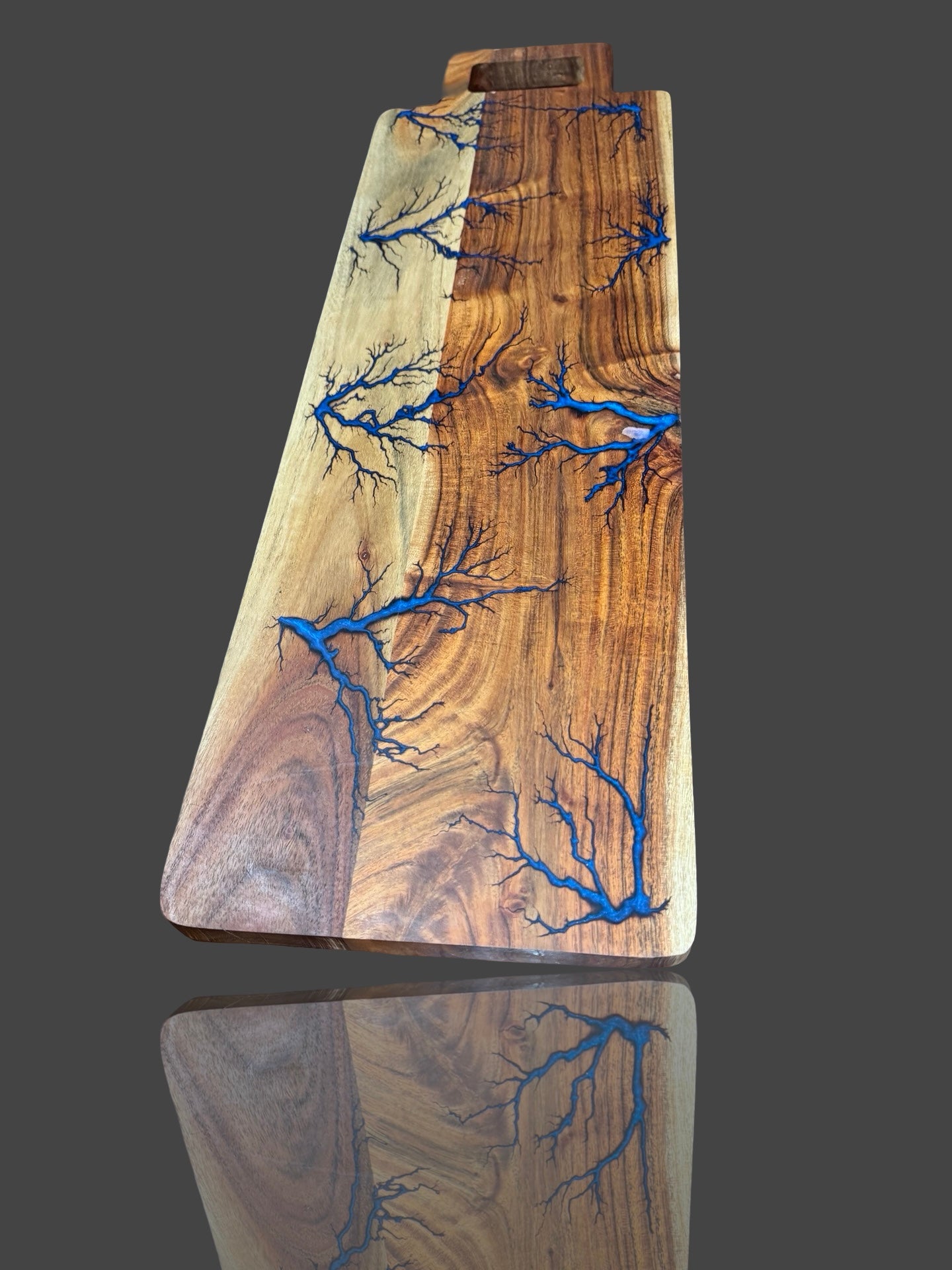 Artisan charcuterie board from Fractal Flow Designs – handcrafted Australian hardwood resin board with fractal burning. Premium timber platter for cheese, grazing, and wine nights. Made in Bairnsdale Victoria, gift-worthy piece for weddings and housewarmings.