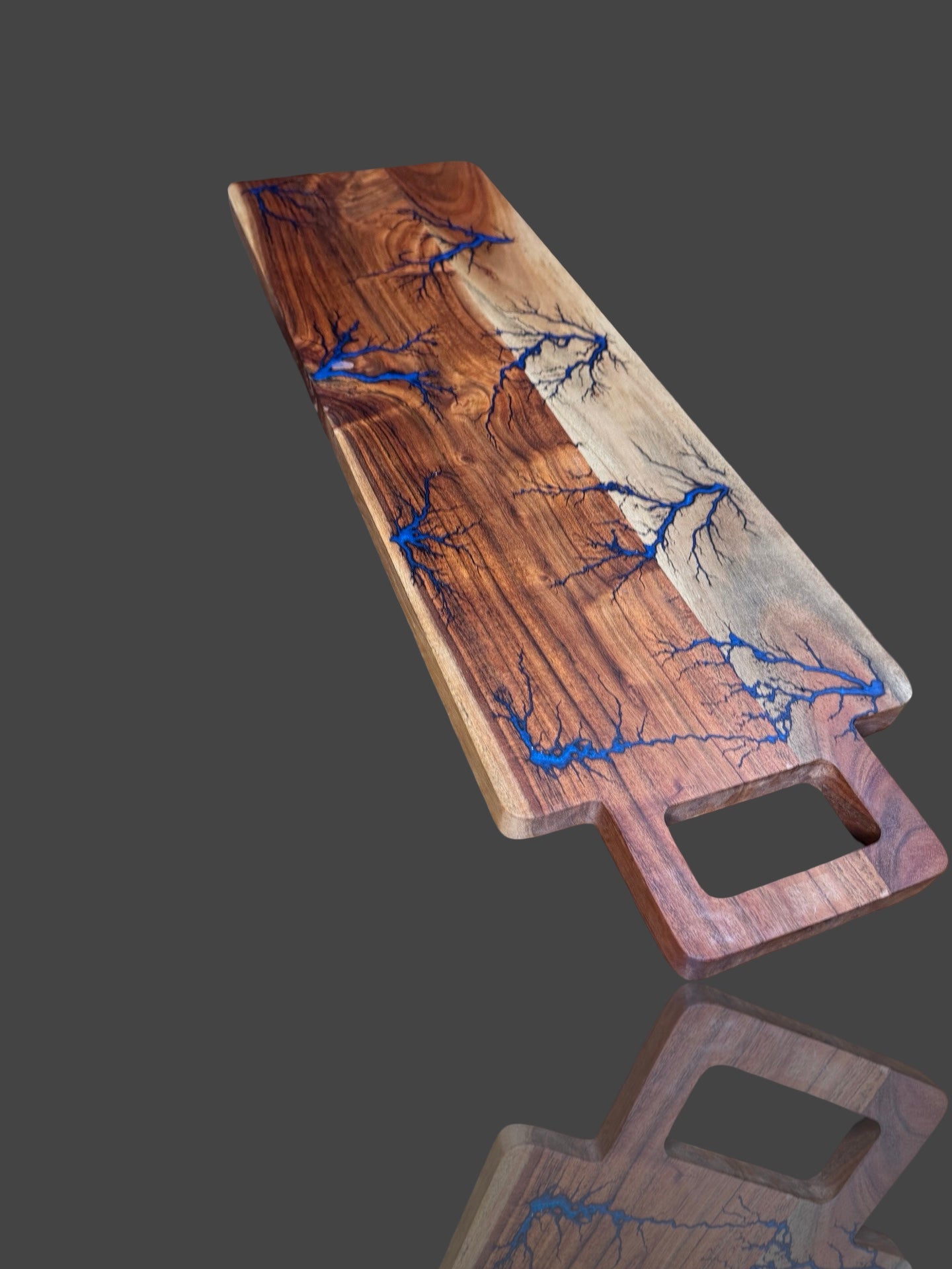 Fractal Flow Designs handcrafted resin charcuterie board – premium Australian hardwood with fractal burning. Luxury timber platter for cheese, grazing, and entertaining. Artisan wedding, birthday, or corporate gift, made in Bairnsdale Victoria.
