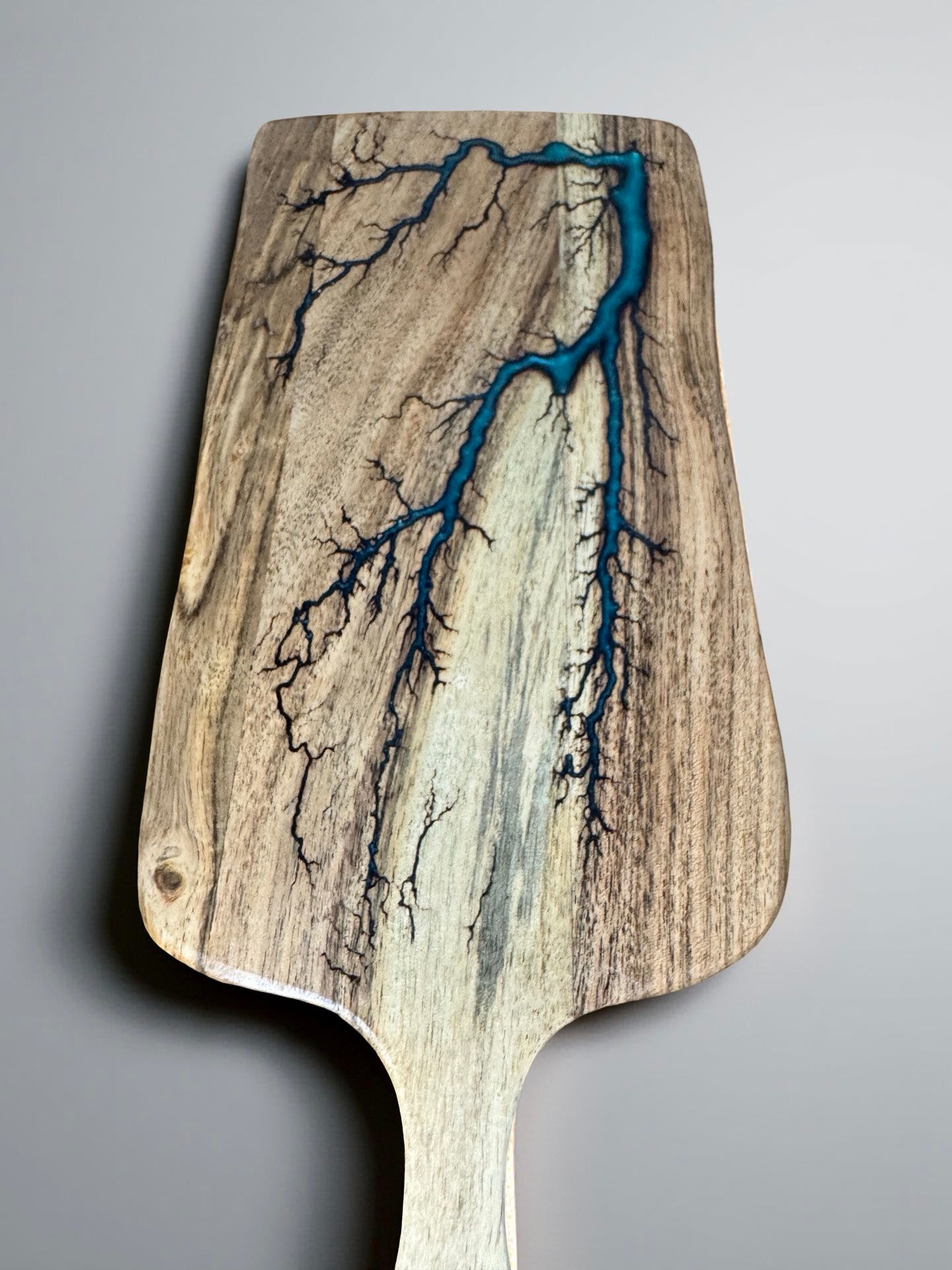 Handcrafted teal resin cheese board rectangle acacia timber electric resin boards australia