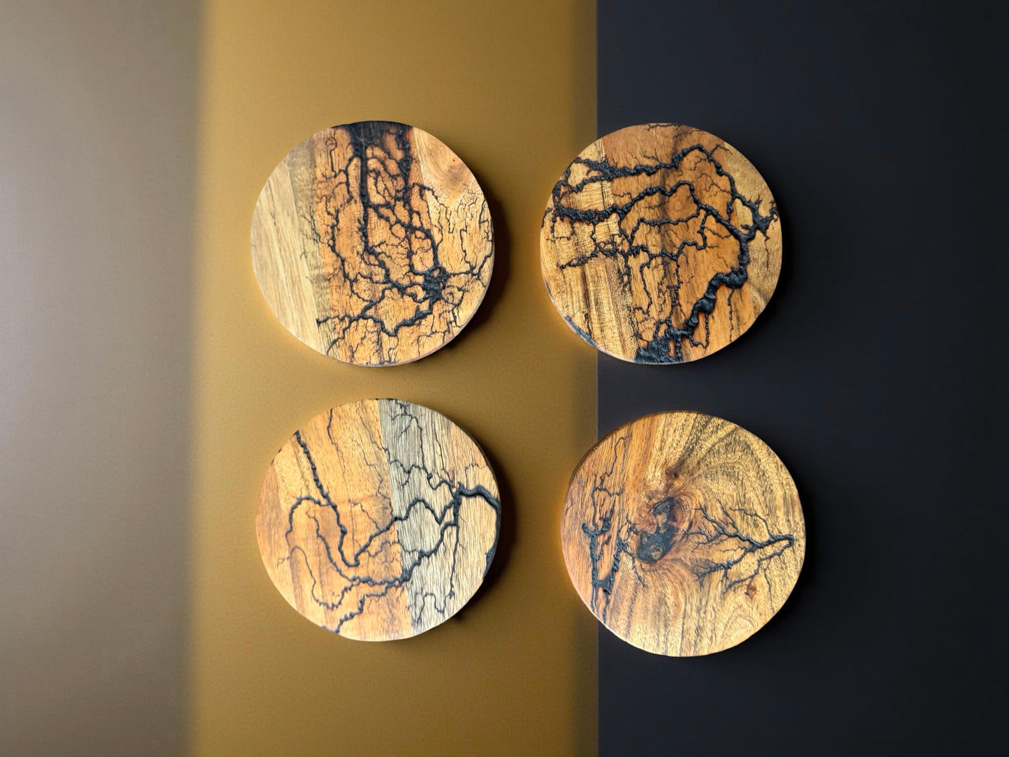 Handcrafted timber coasters Australian made by Fractal Flow Designs East Gippsland