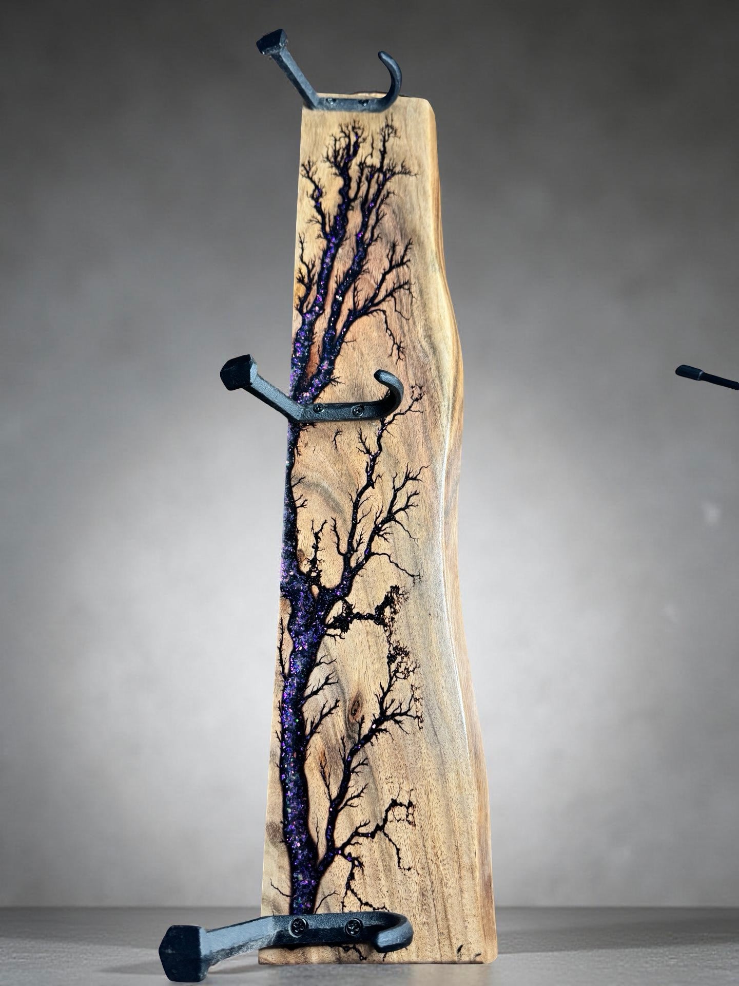 Handcrafted timber coat rack with premium resin detail, Australian made