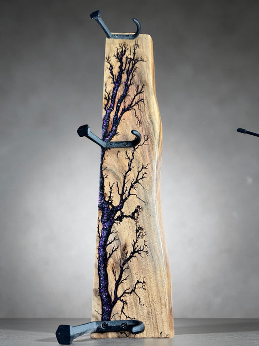 Handcrafted timber coat rack with premium resin detail, Australian made