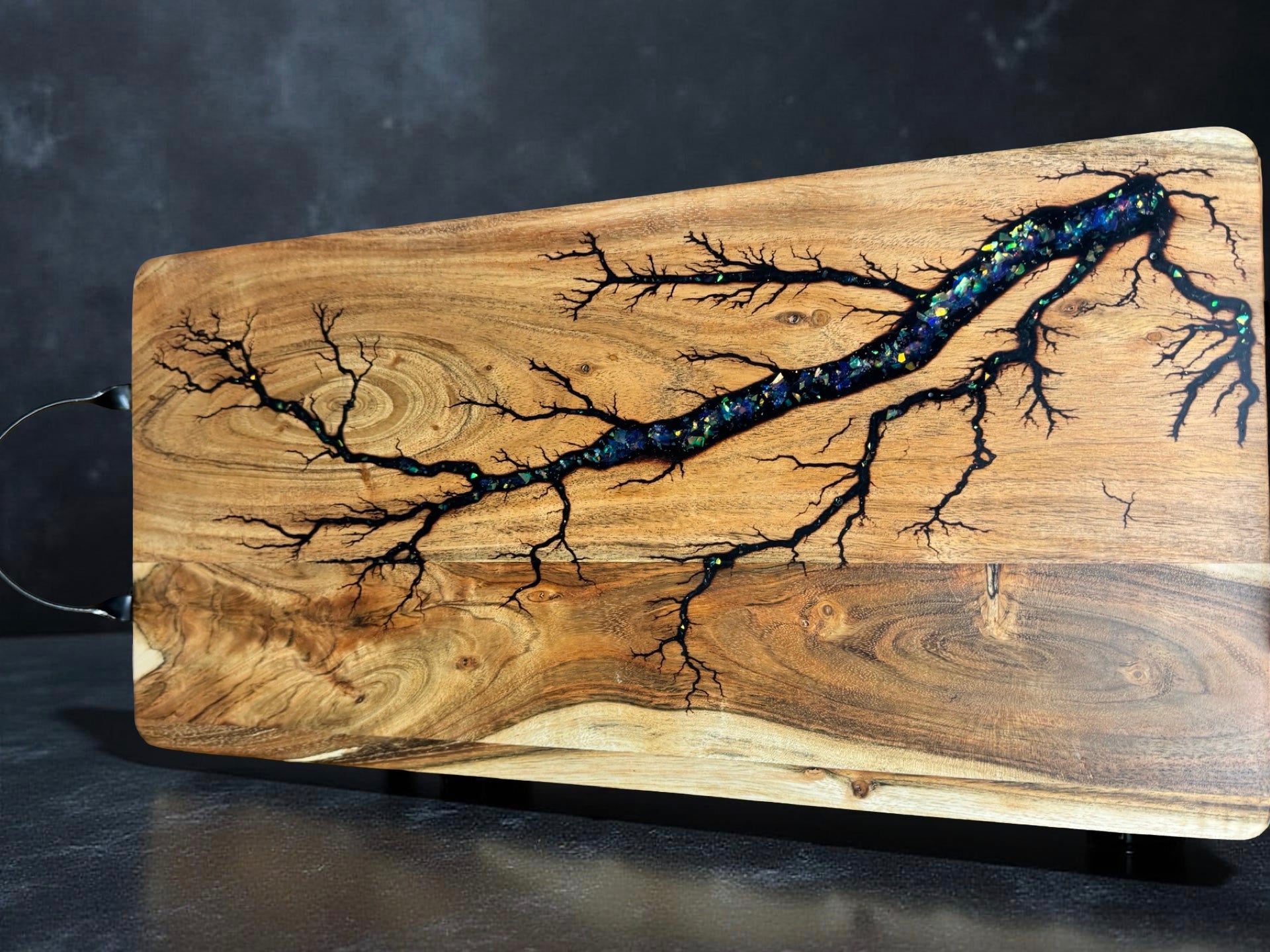 Handcrafted resin serving board premium timber entertaining piece