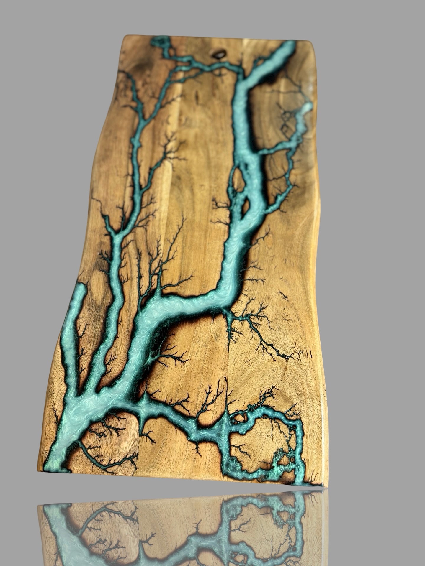 Premium resin and timber live edge cheese board artisan crafted in East Gippsland by Fractal Flow Designs