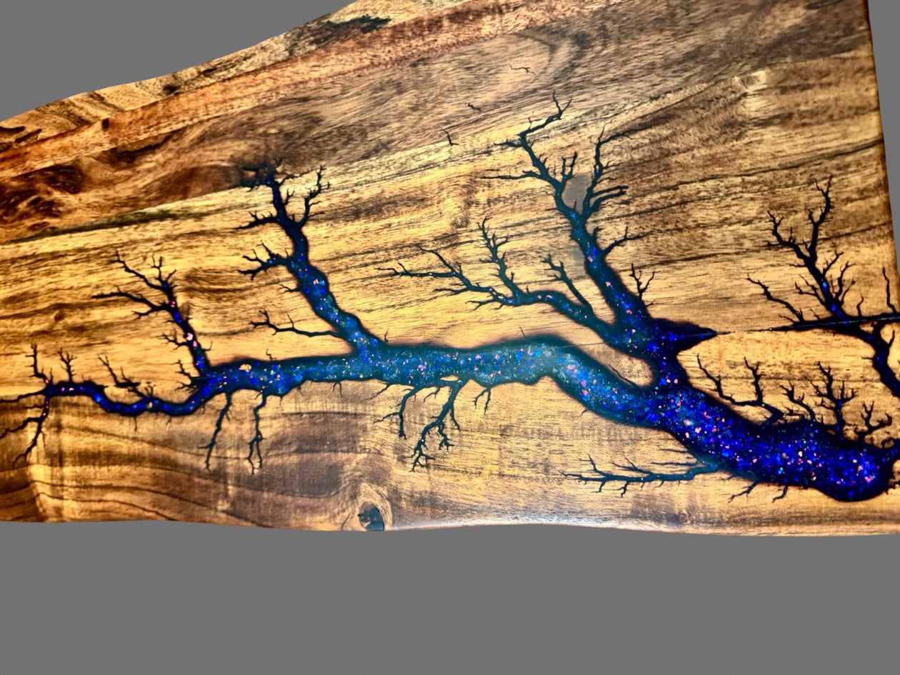 Fractal Flow Designs luxury resin board – handcrafted live edge timber cheese and grazing platter, East Gippsland Victoria Australia.