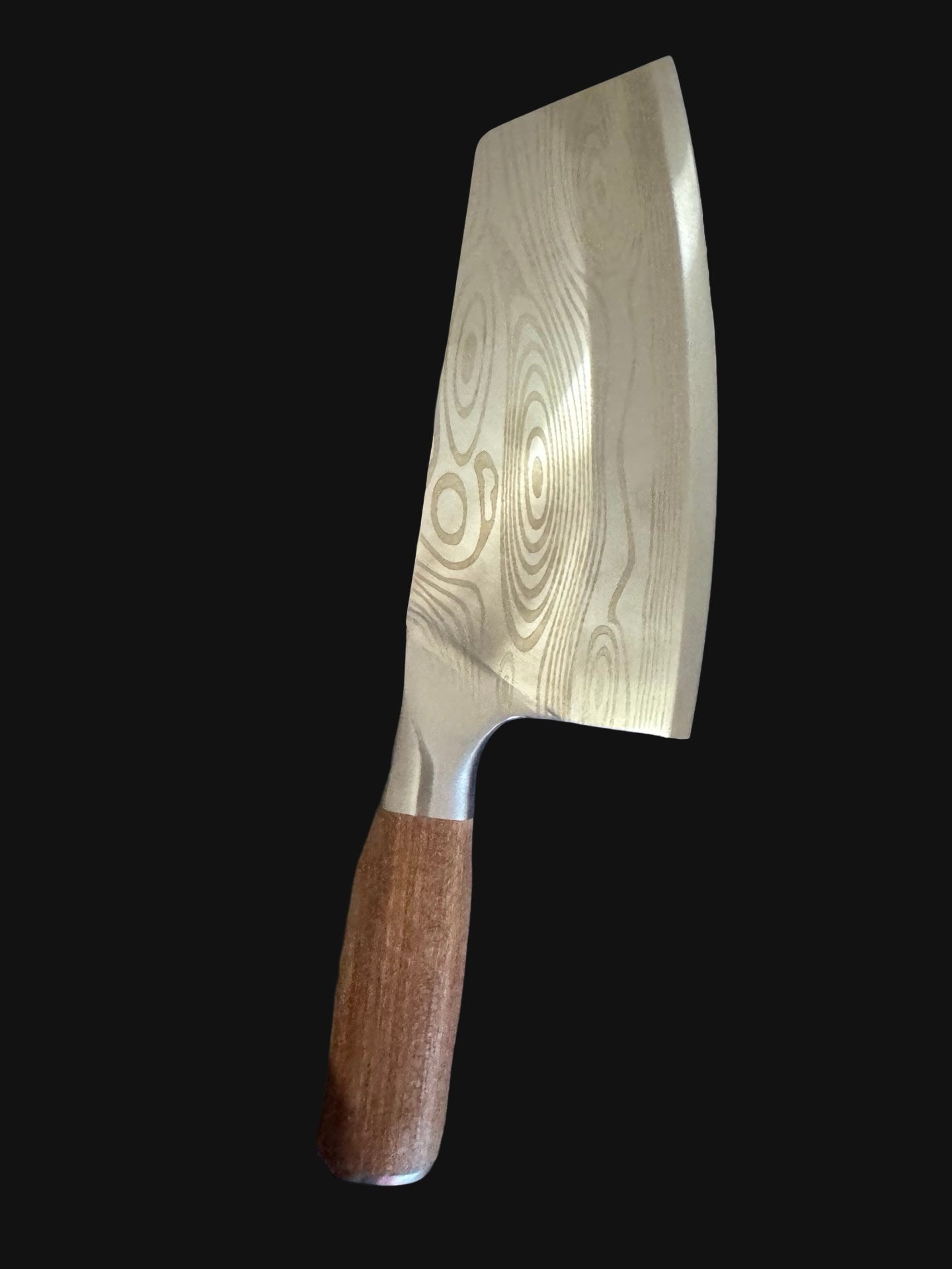 Japanese folded steel cleaver knife – forged for strength and sharpness, chef’s choice kitchen tool by Fractal Flow Designs