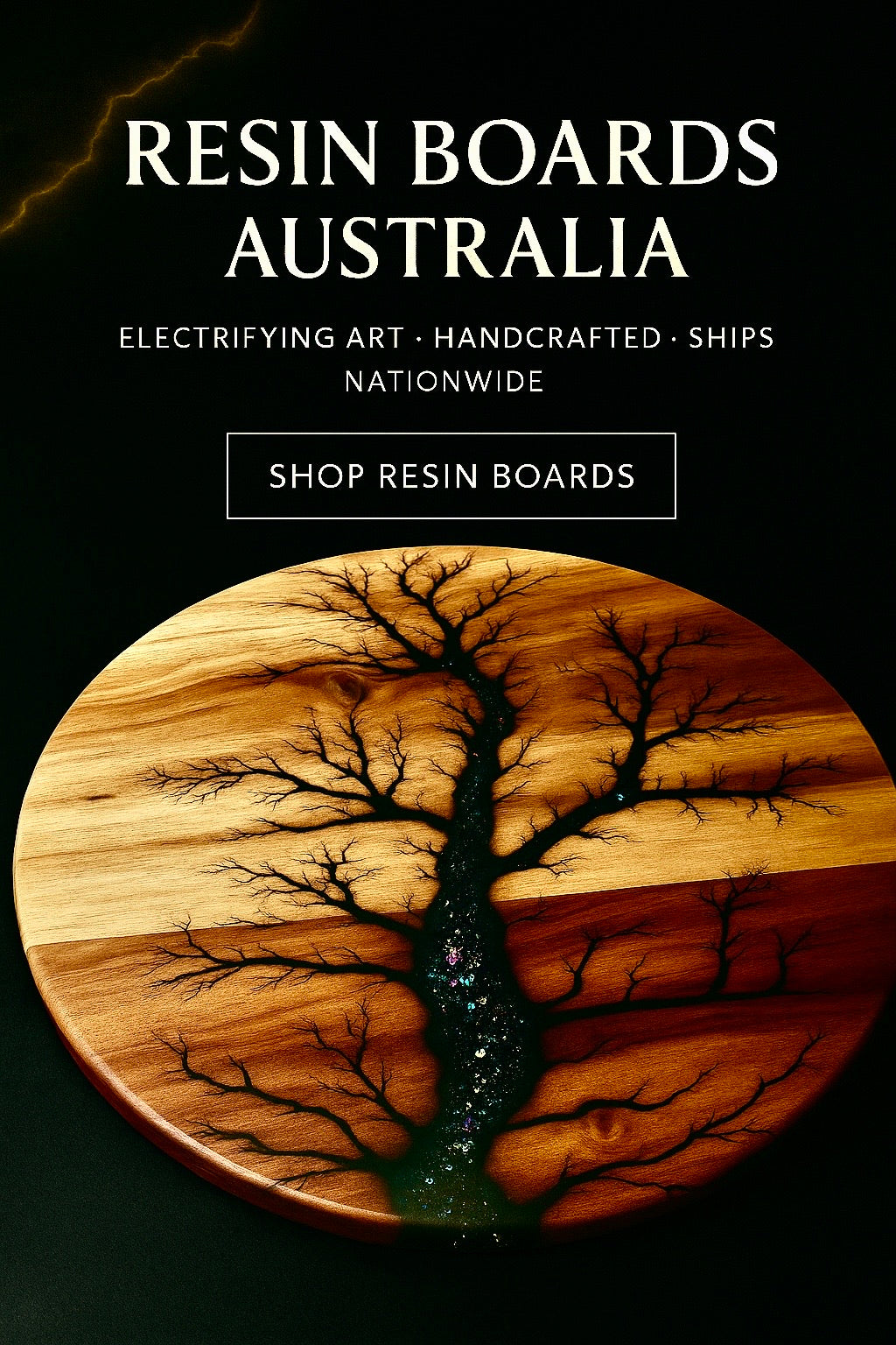 Fractal Flow Designs Resin Boards Australia Electrifying Art showcase