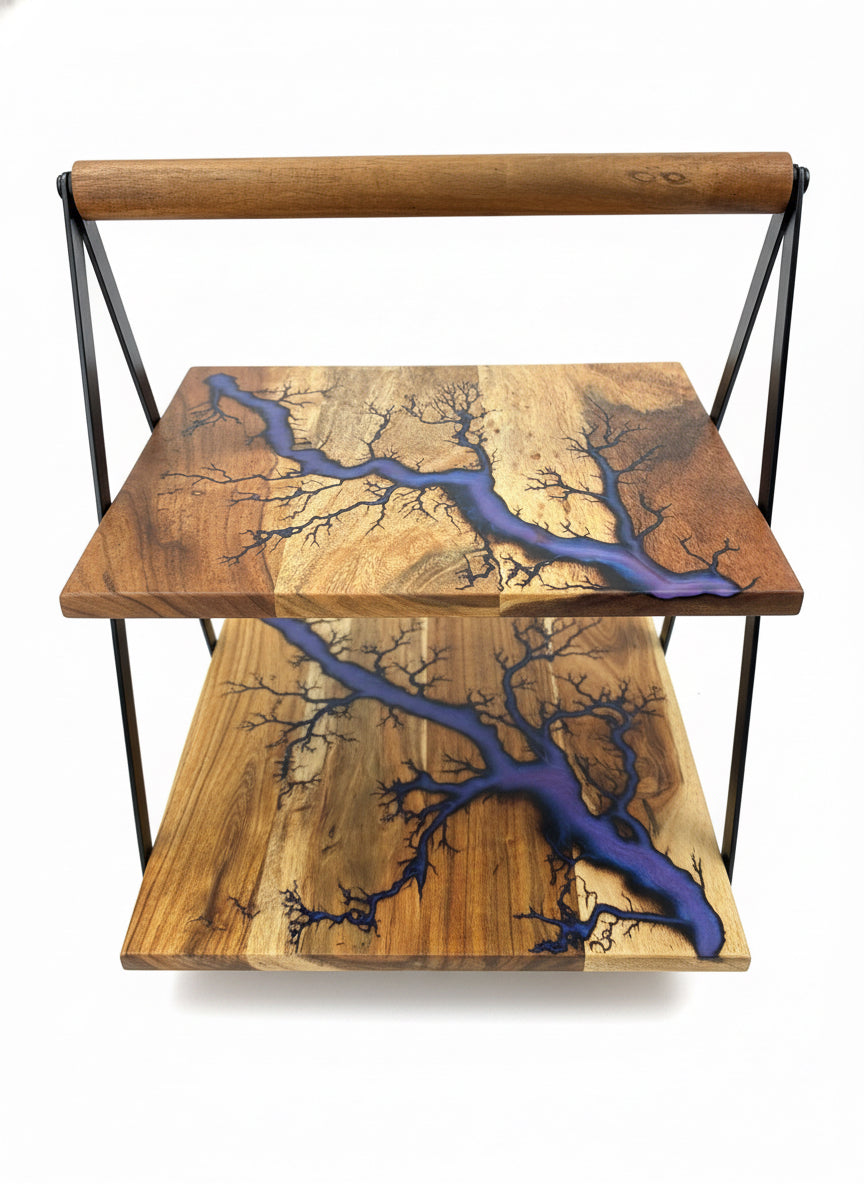 Premium resin and timber cake stand elevating desserts handcrafted in Australia