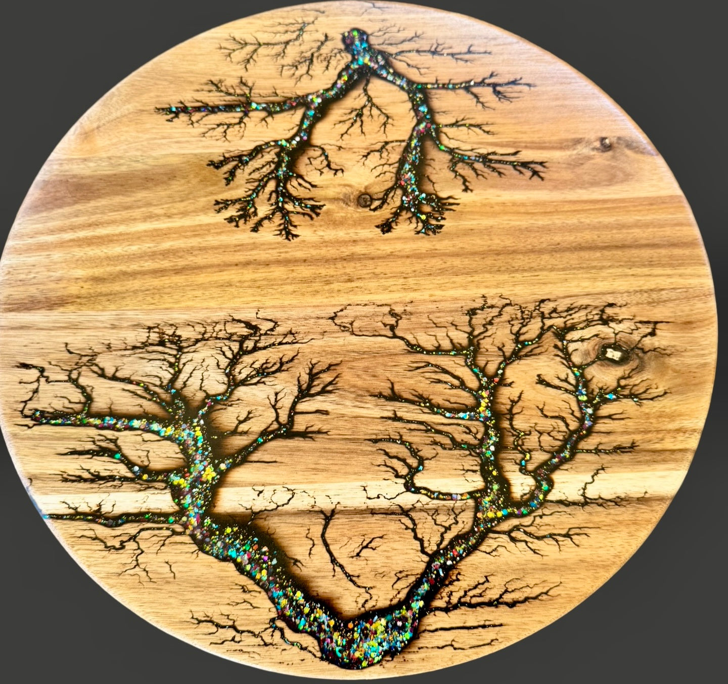 Resin Lazy Susan board for dining and charcuterie serving