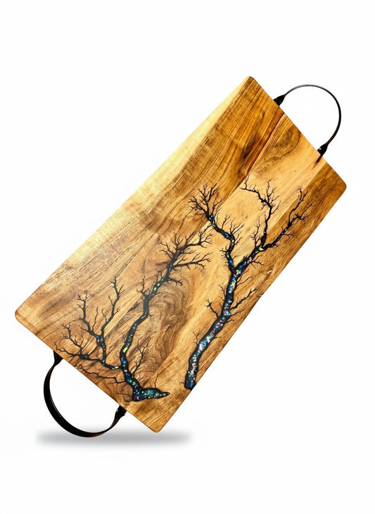 Luxury resin serving board – handcrafted in Bairnsdale Victoria by Fractal Flow Designs