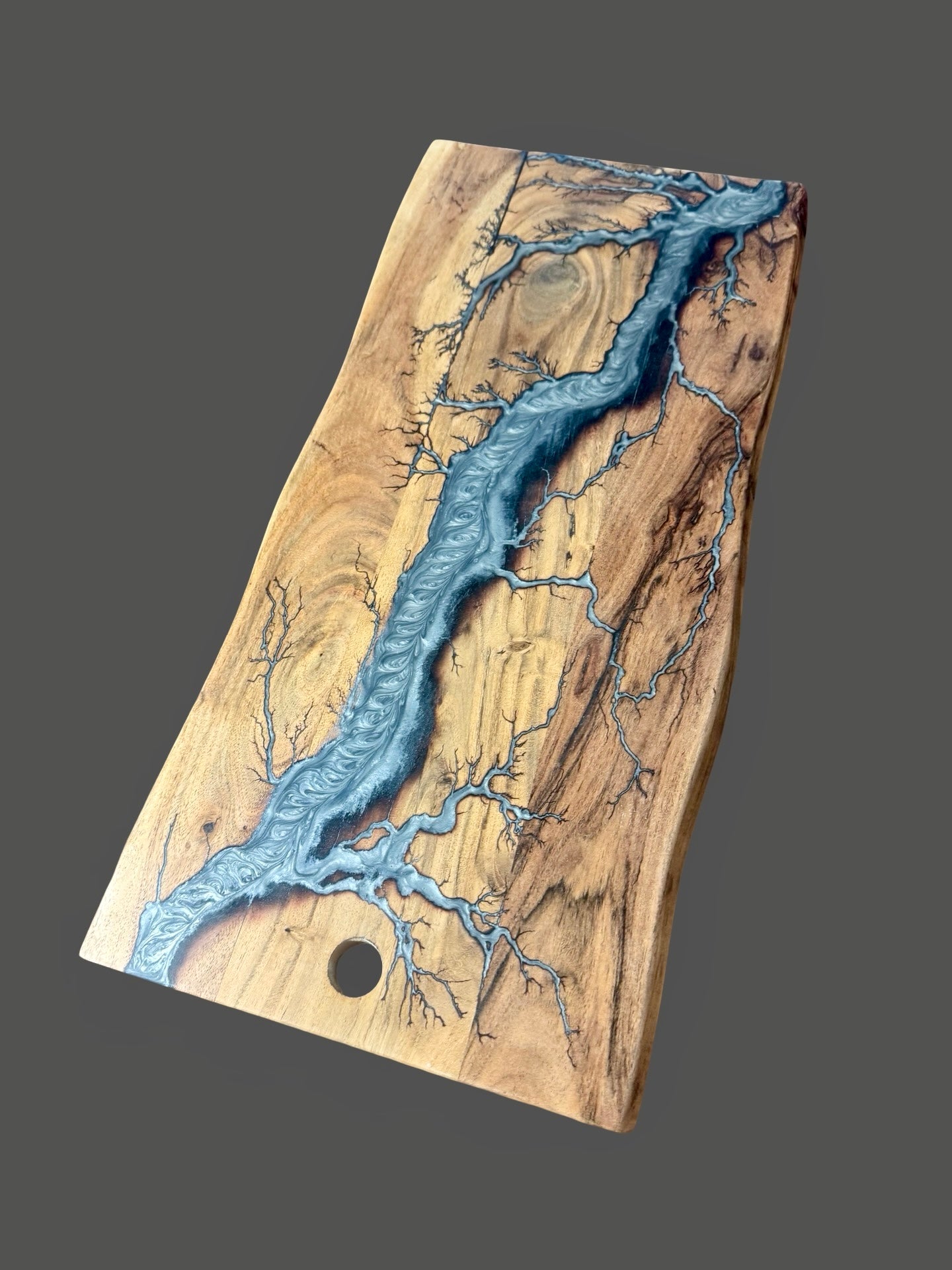 Resin serving board made in East Gippsland by Fractal Flow Designs artisan crafted resin art board Australian made