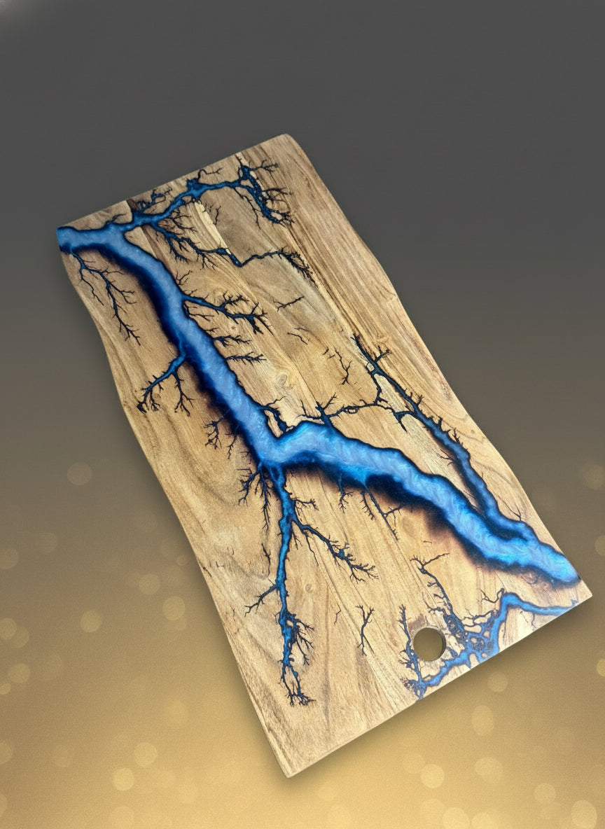 Sustainable timber resin board food safe resin handcrafted in Australia by Fractal Flow Designs East Gippsland