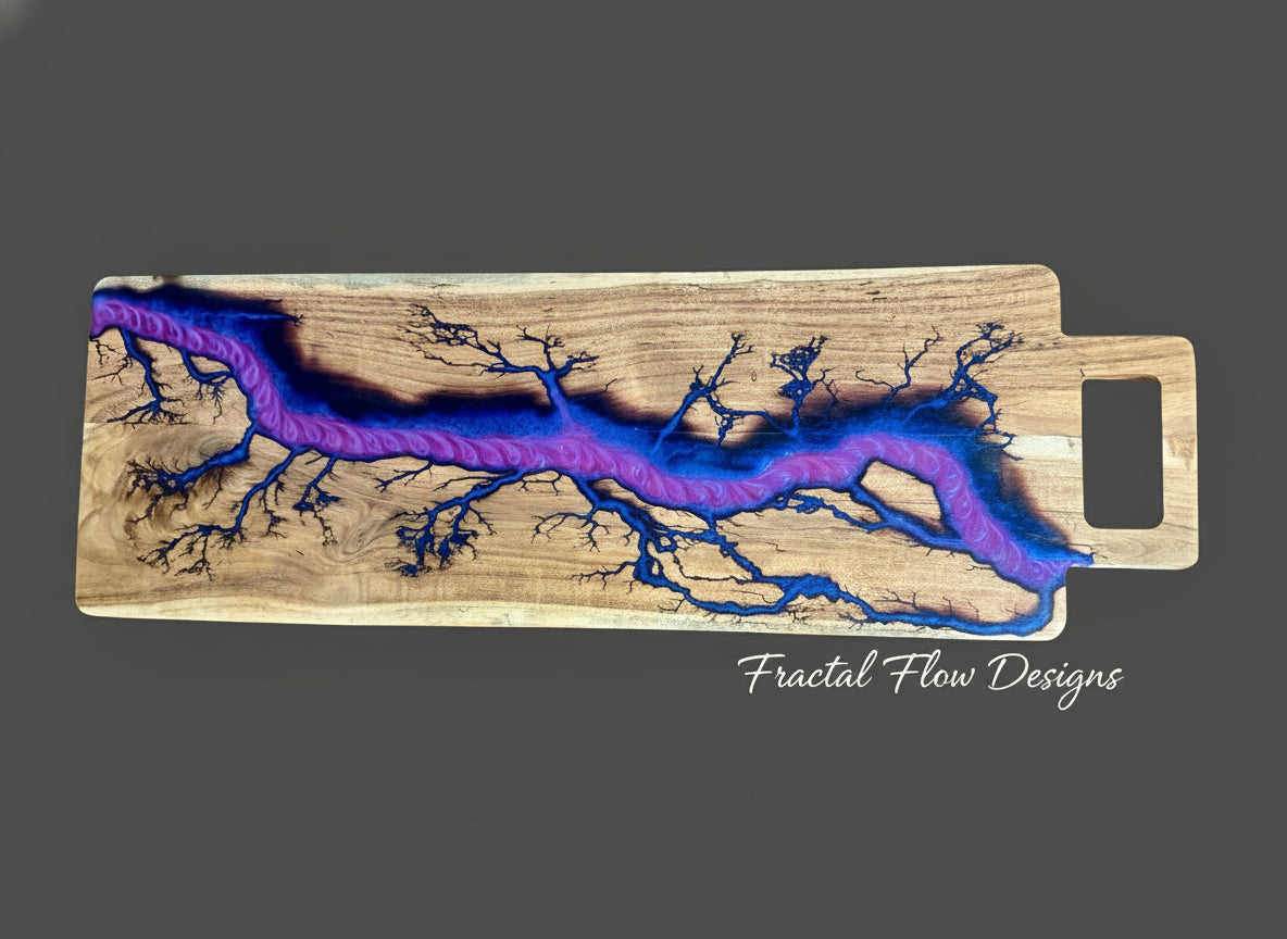 Food safe resin serving platter crafted from sustainable Australian timber East Gippsland brand Fractal Flow Designs