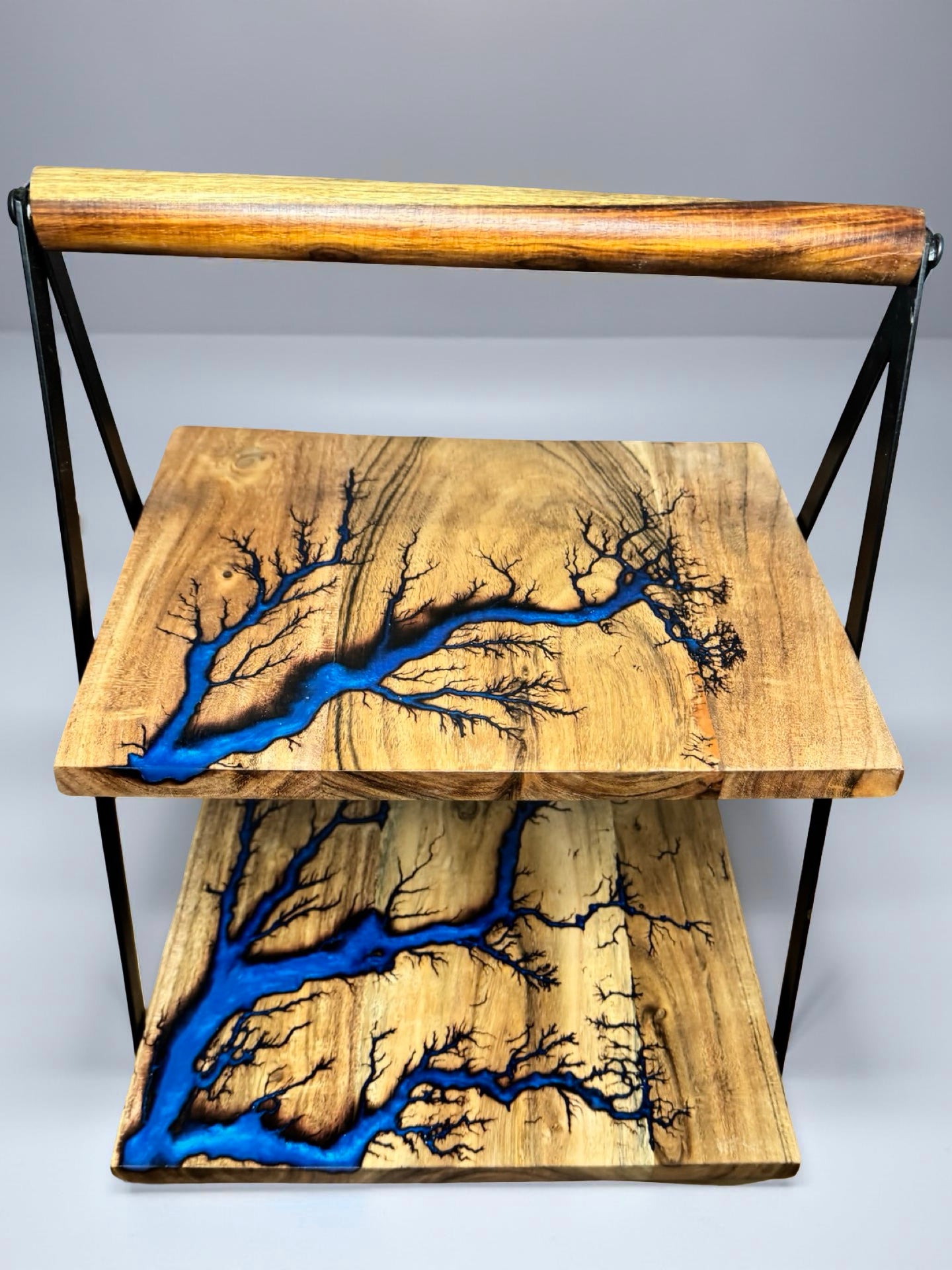 Sapphire blue artisan resin cake stand Australian made premium dessert board East Gippsland