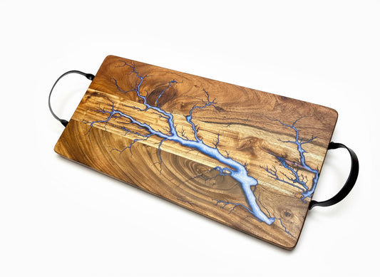 Australian resin platter board with timber base, perfect for cheese, charcuterie, and grazing spreads