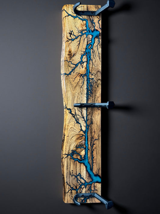 Premium resin timber coat rack with smooth finish, modern décor piece