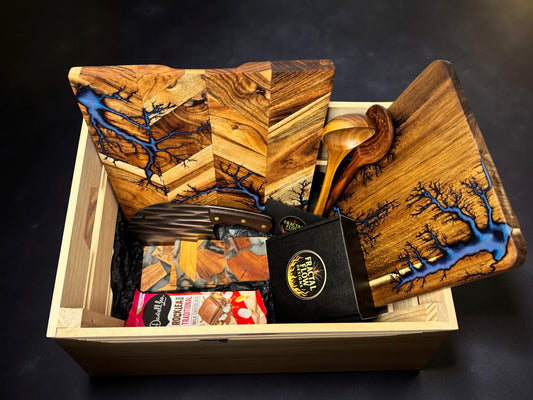 Premium resin board gift pack Australian made by Fractal Flow Designs