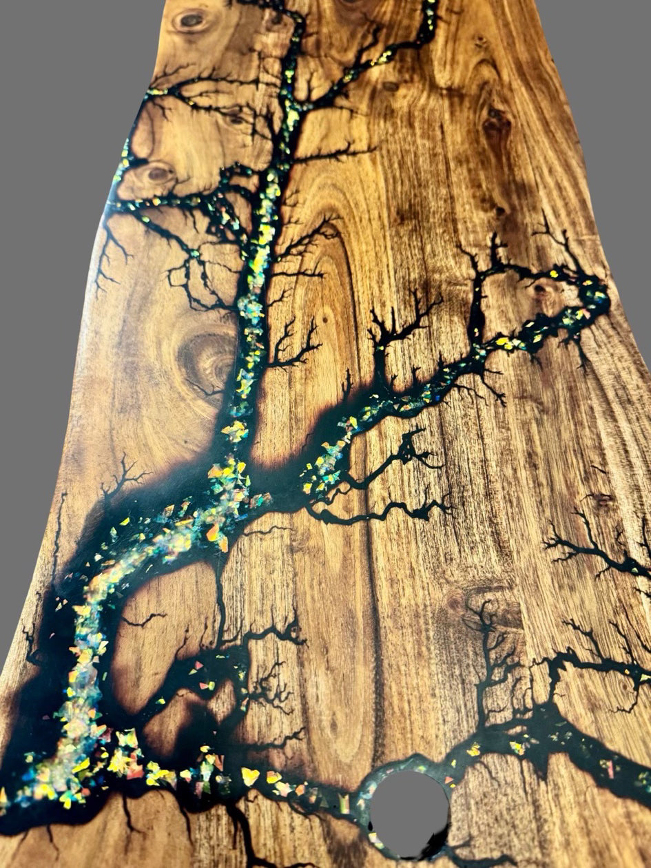 Premium live edge resin charcuterie platter – Australian resin boards Victoria, artisan timber serving board for gifts.