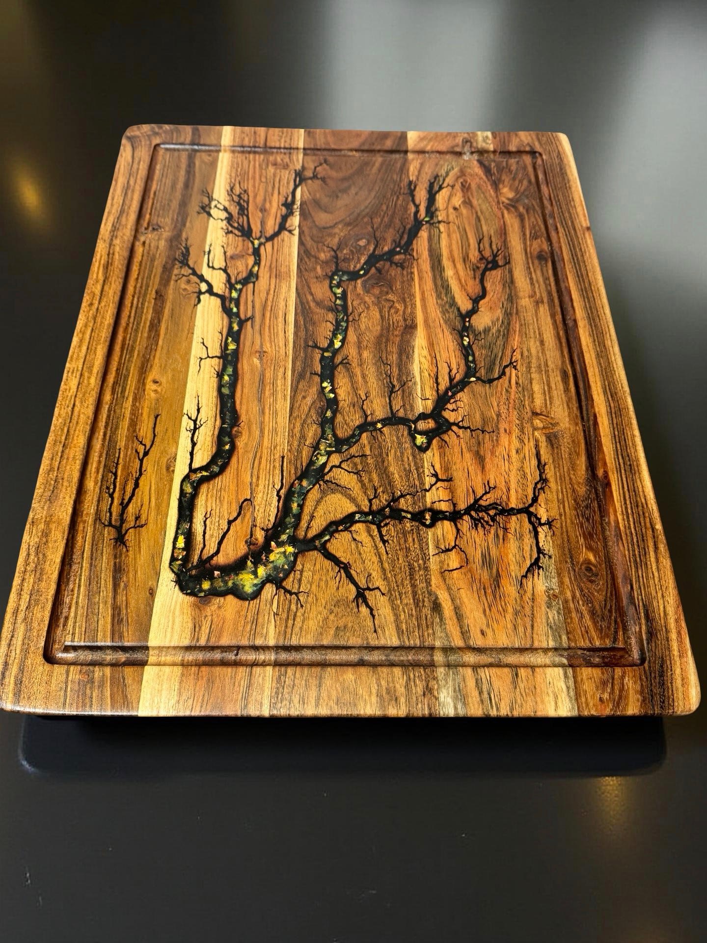 Handcrafted resin chopping board East Gippsland Australia Fractal Flow Designs