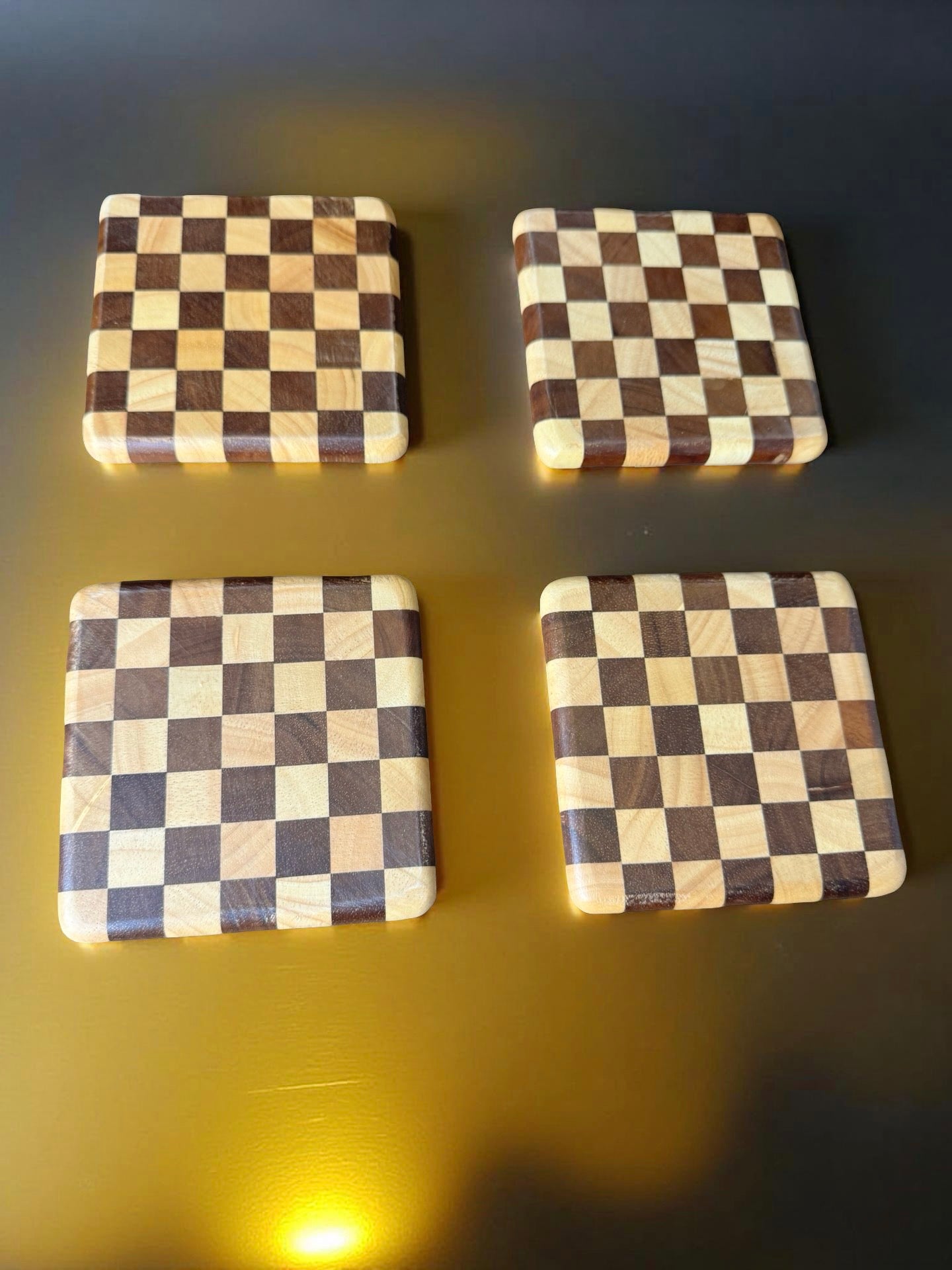 Premium wooden drink coasters set sustainable timber Fractal Flow Designs Australia