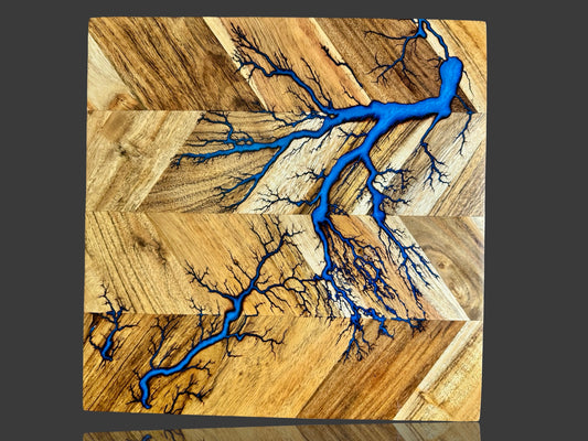 Fractal Flow Designs resin chopping board handcrafted in Bairnsdale, Victoria. Premium Australian timber board with resin artistry, perfect for daily kitchen prep - entertaining, and gift occasions.