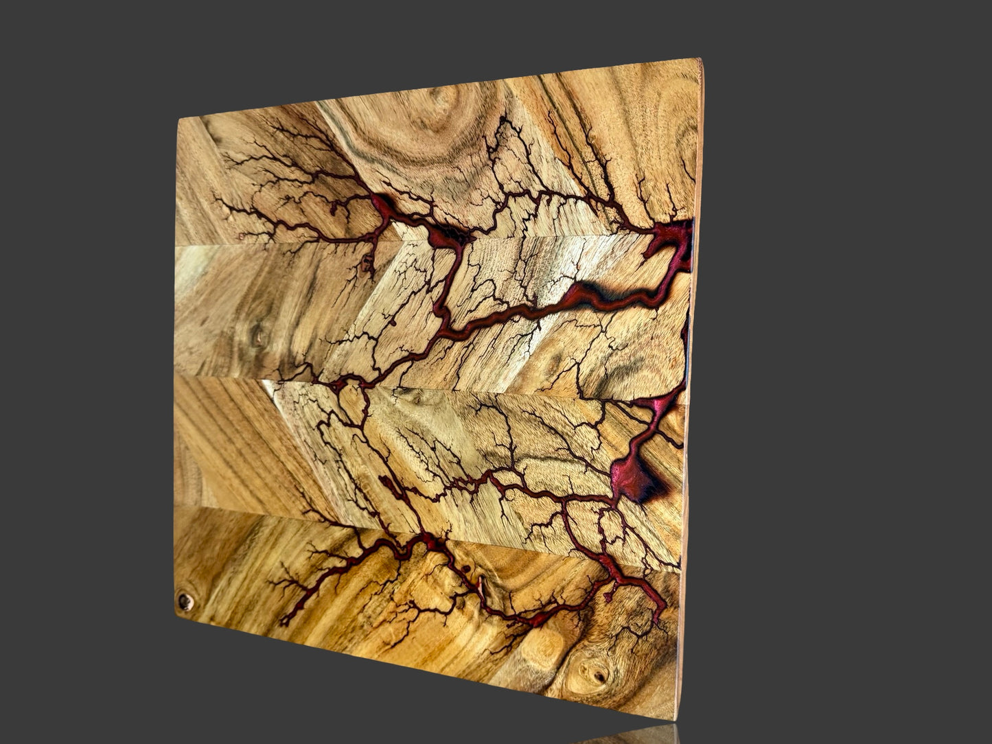 Fractal Flow Designs resin chopping board with bold resin inlay and artisan craftsmanship. Handmade in Victoria, Australia, perfect for entertaining and special occasions.