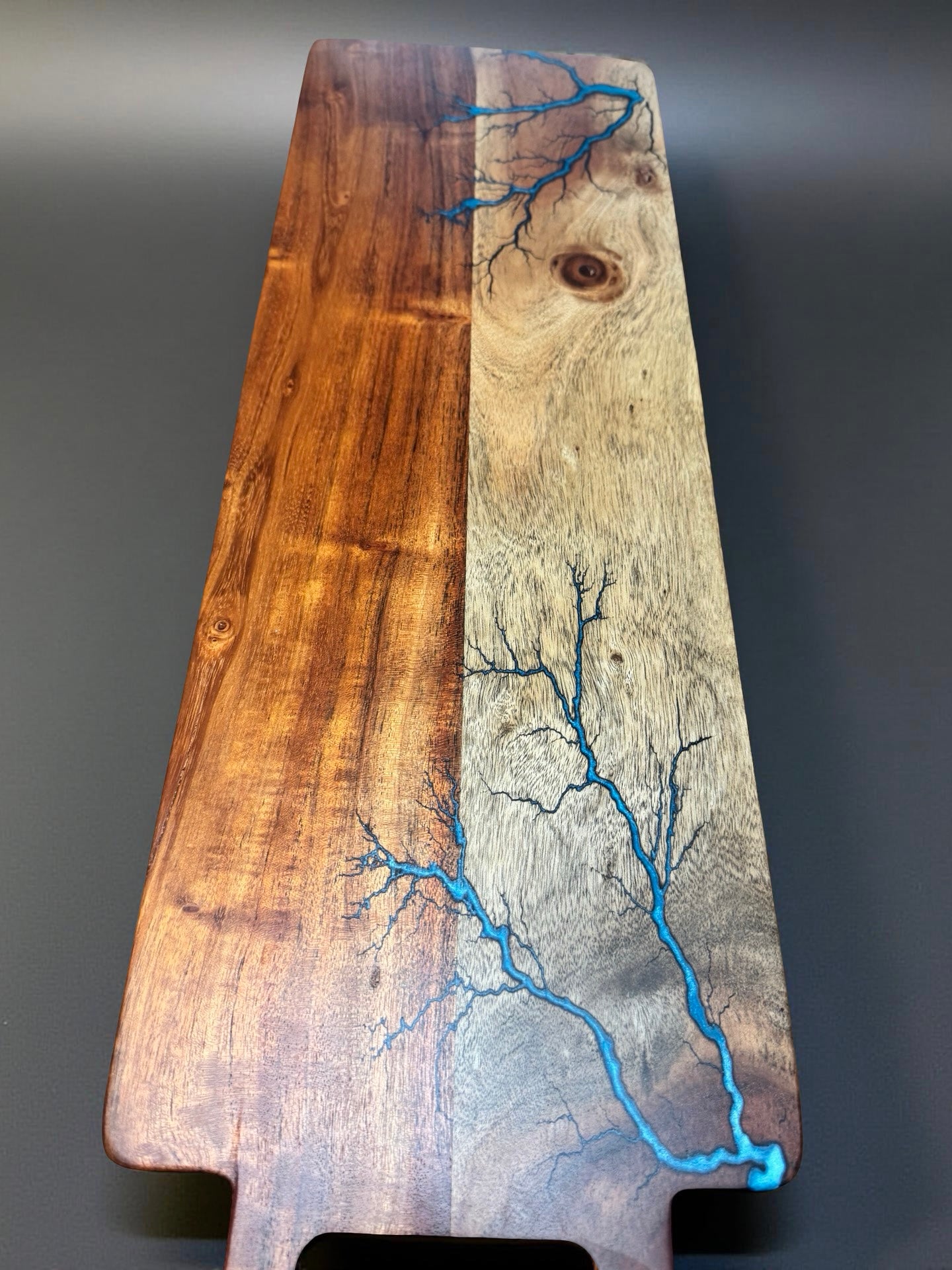 Long grazing board 720 x 220 with fractal burning art and premium resin detail made in East Gippsland