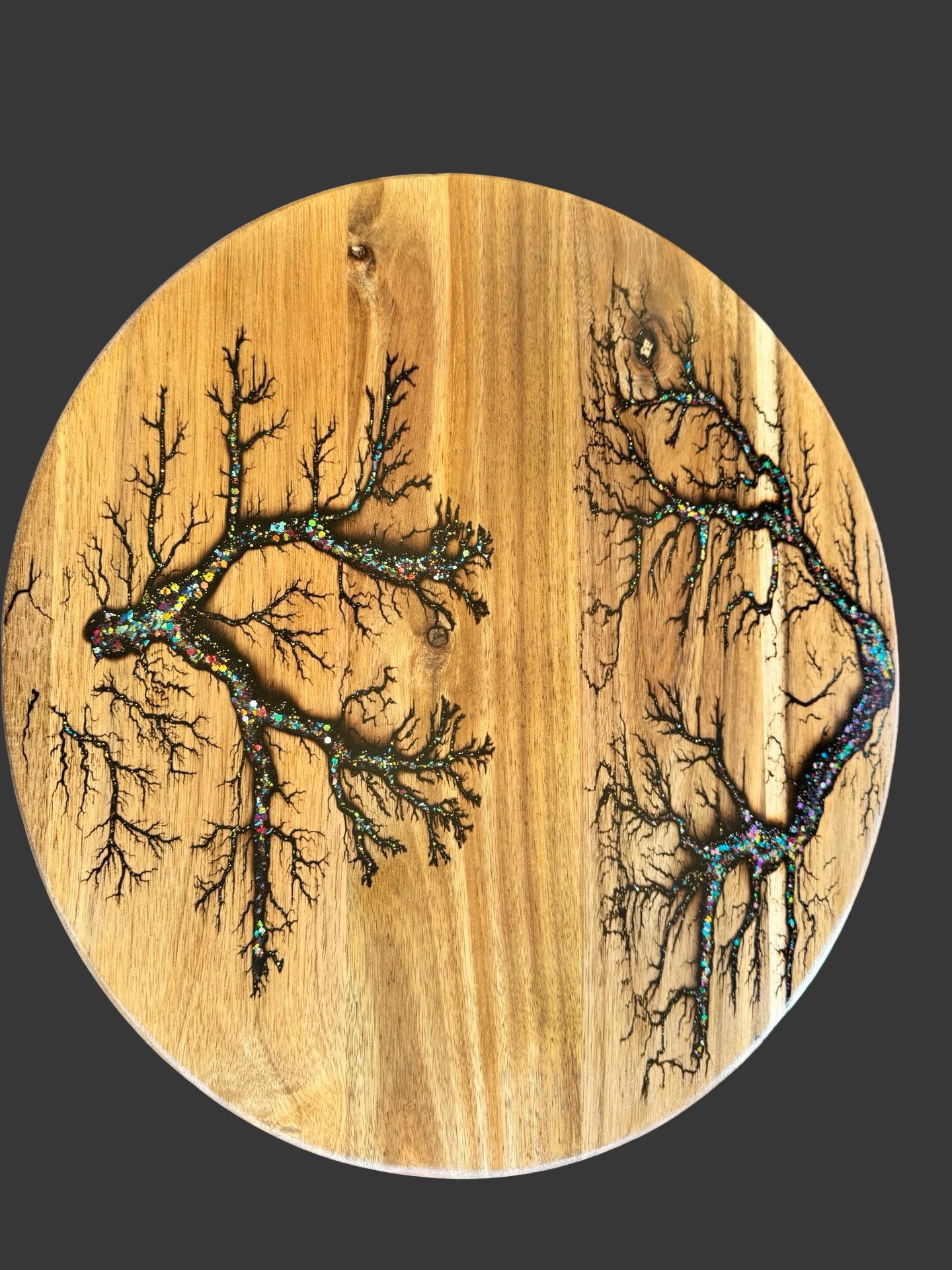 Resin Lazy Susan platter with high gloss food safe finish