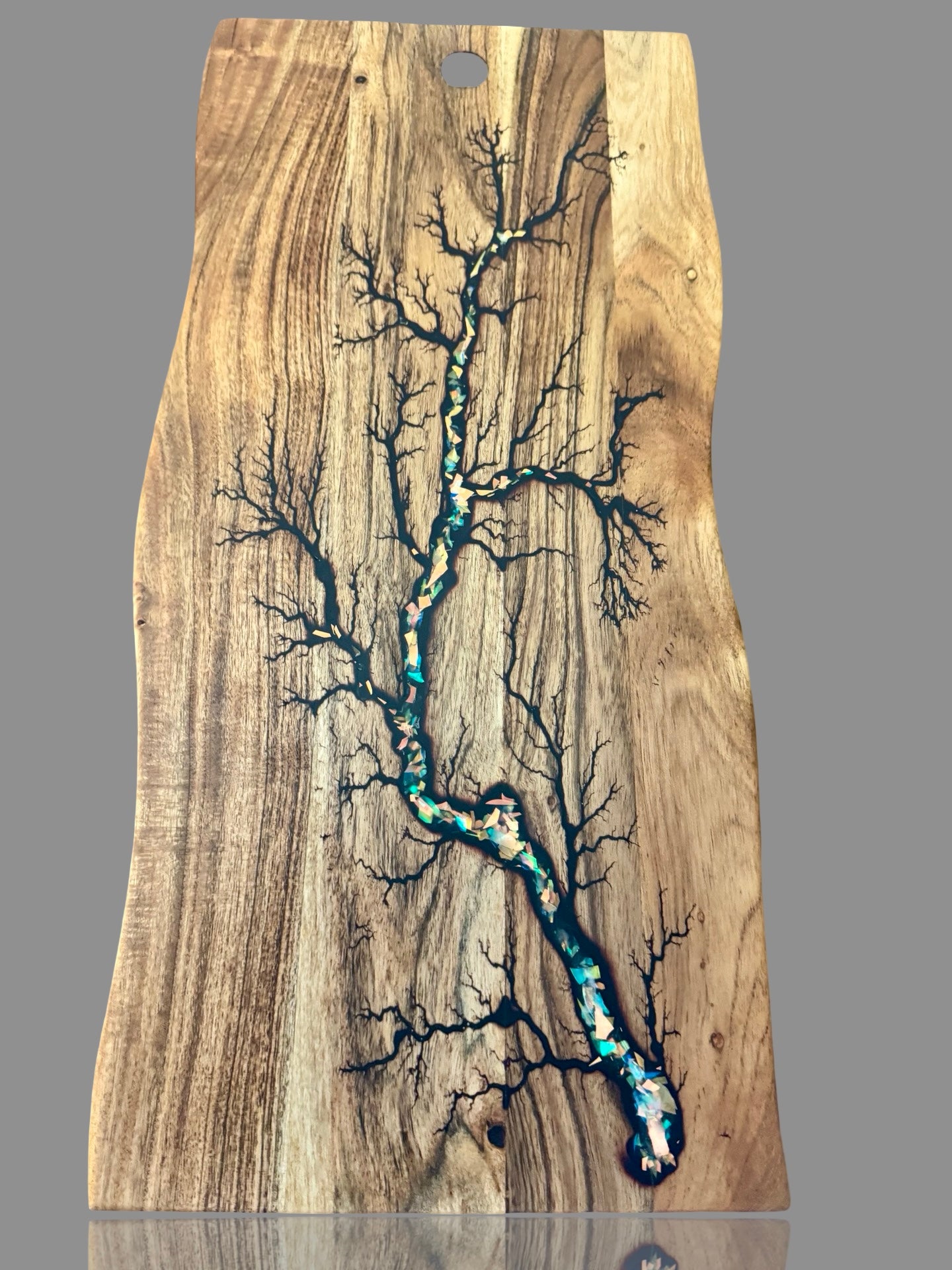 Australian-made resin live edge charcuterie board, hardwood timber and resin serving platter for grazing tables, handcrafted in Bairnsdale Victoria
