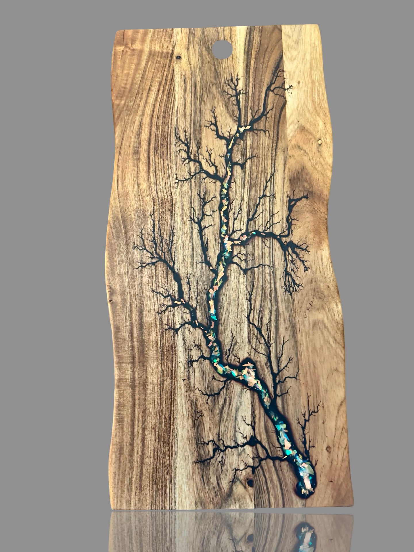 Handmade live edge charcuterie board with resin design, rustic Australian hardwood serving platter, ideal for cheese, meats, grazing tables and BBQ’s.