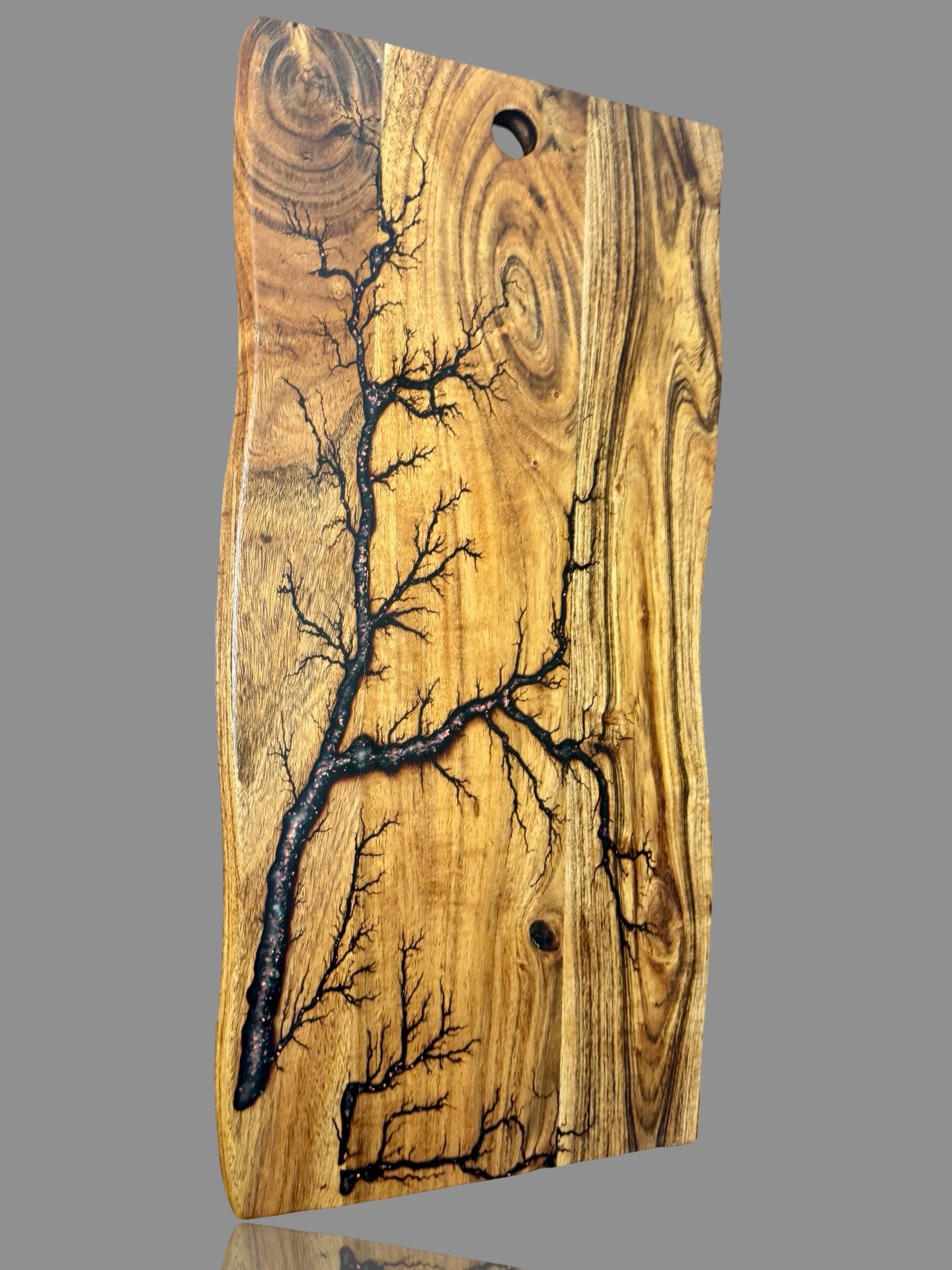 Australian resin live edge grazing board handmade by Fractal Flow Designs | Premium timber serving platter Bairnsdale Victoria