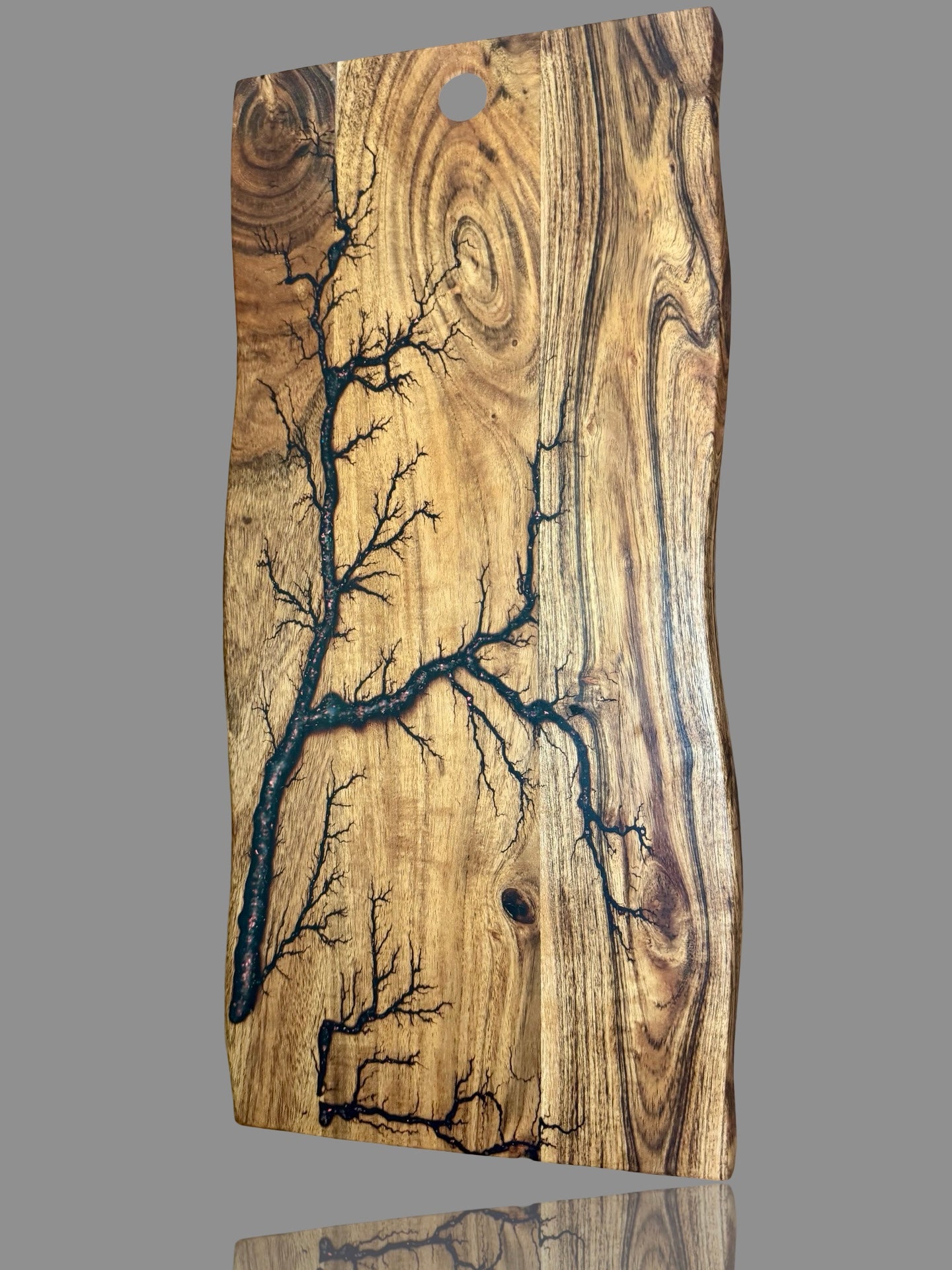 Handcrafted live edge resin charcuterie board | Unique Australian hardwood platter for cheese, meats and grazing spreads
