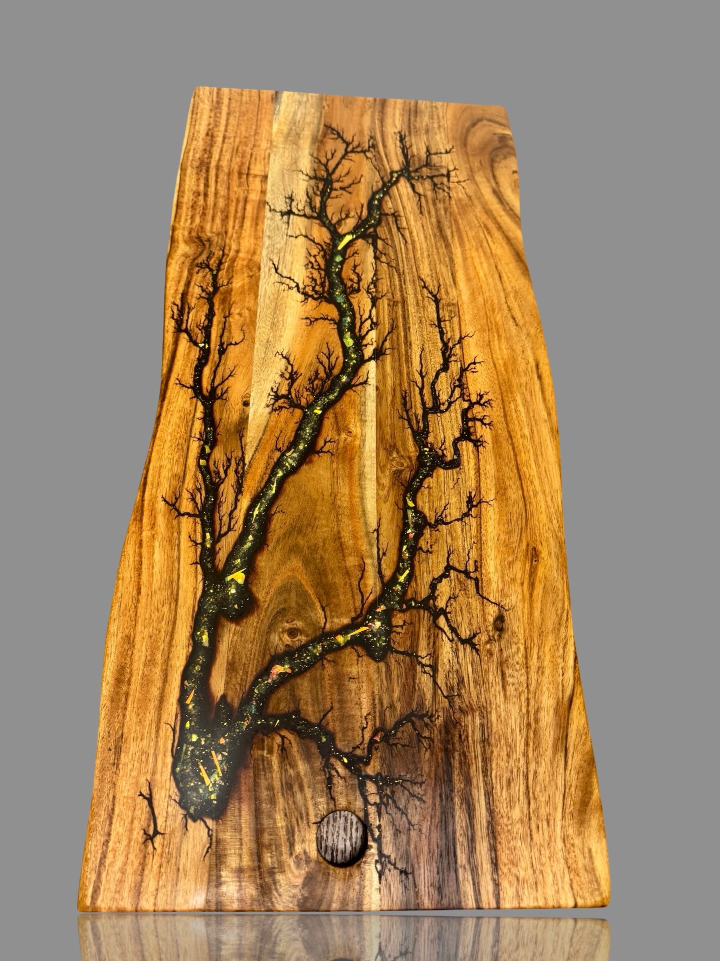 Handmade Australian live edge resin serving board, premium charcuterie platter for cheese and grazing tables, sustainable hardwood design from Bairnsdale