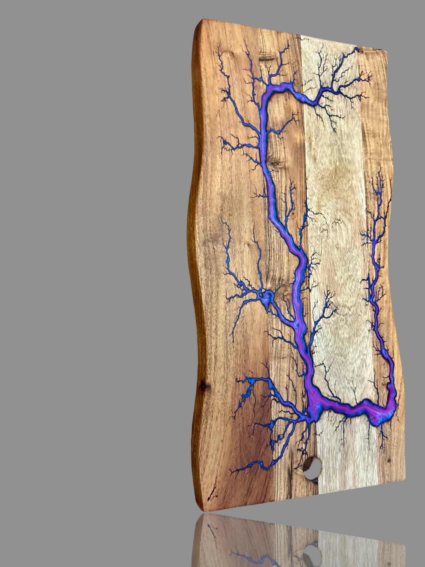 Made by Fractal Flow Designs Artist is this Australian resin board with live edge finish, premium handcrafted serving and grazing platter by Fractal Flow Designs, ideal for cheese lovers and gift shops