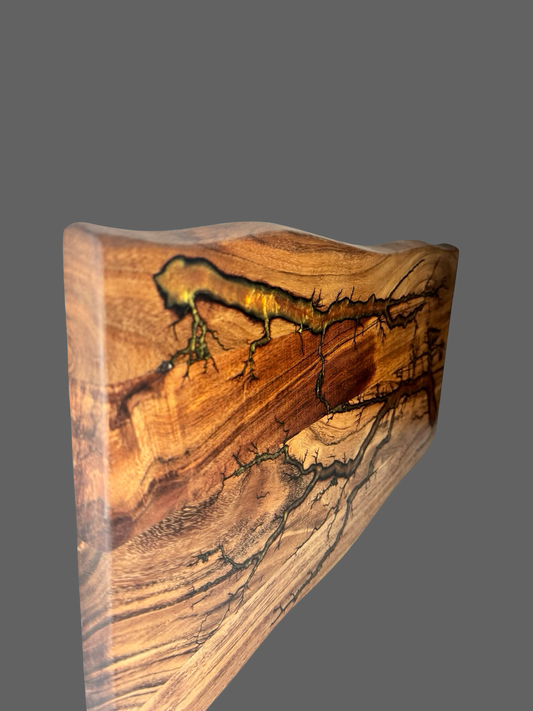 Fractal Flow Designs live edge charcuterie board – one-of-a-kind resin and timber serving platter, handcrafted in Bairnsdale, Victoria, perfect luxury gift