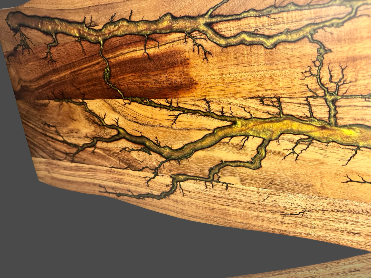 Fractal Flow Designs premium live edge serving board – resin inlay with Australian timber, perfect for charcuterie, cheese, and grazing spreads, handmade in Victoria