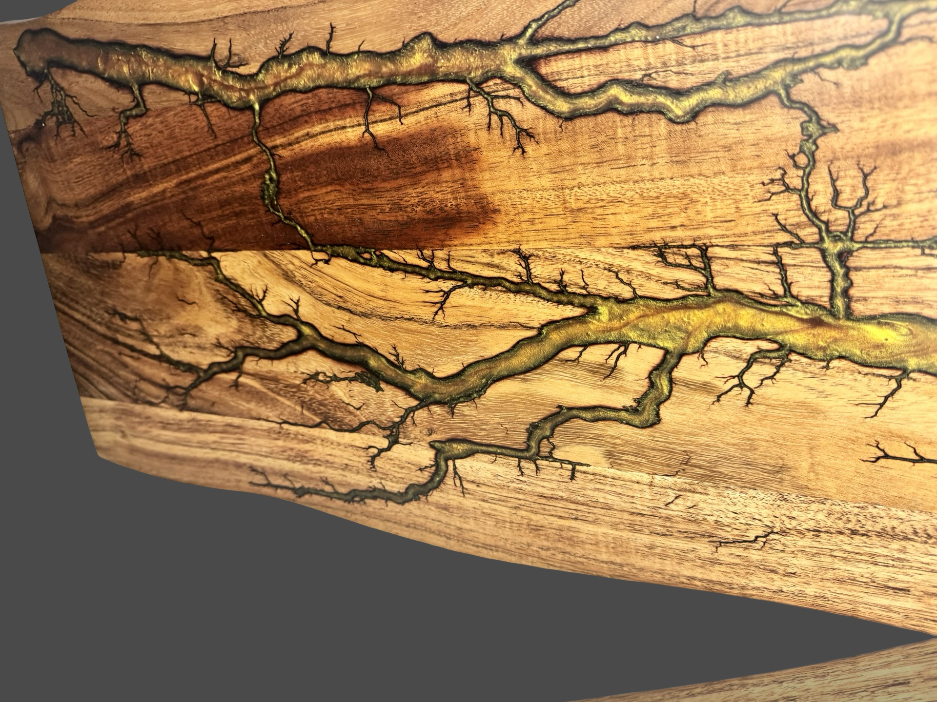 Fractal Flow Designs premium live edge serving board – resin inlay with Australian timber, perfect for charcuterie, cheese, and grazing spreads, handmade in Victoria