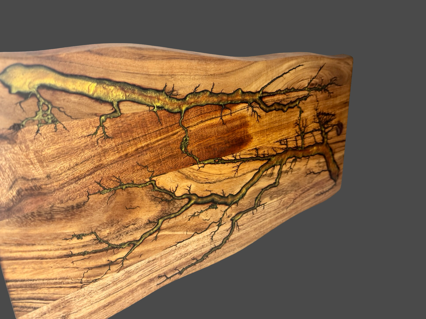 Live edge resin charcuterie board handcrafted by Fractal Flow Designs in Bairnsdale, Victoria – Australian-made timber grazing platter, artisan gift, ships nationwide