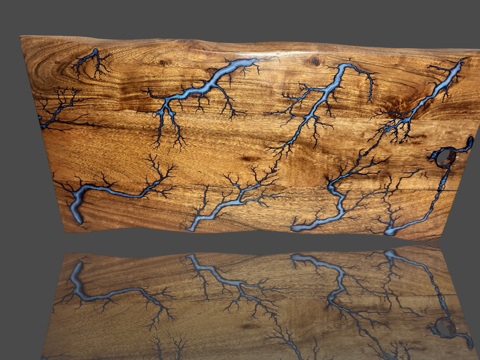 Live edge resin charcuterie board handmade in Bairnsdale, Victoria by Fractal Flow Designs. Premium Australian timber with resin artistry, perfect as a cheese board, grazing platter, or luxury gift. Ships Australia-wide