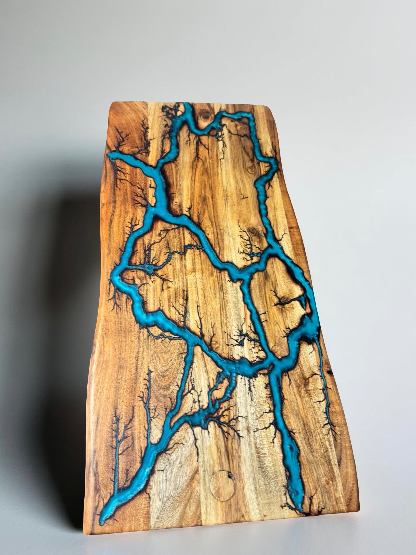 Live Edge Resin Board – Lagoon Blue | Fractal Flow Designs | Australia