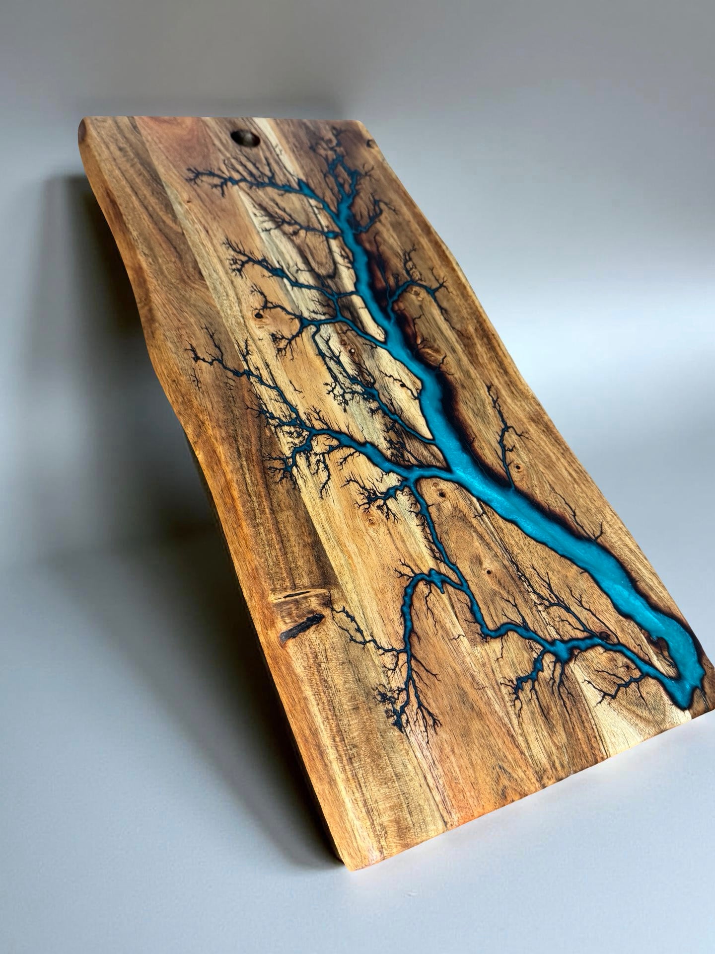 Handmade live edge platter marine green resin finish premium resin boards Australia