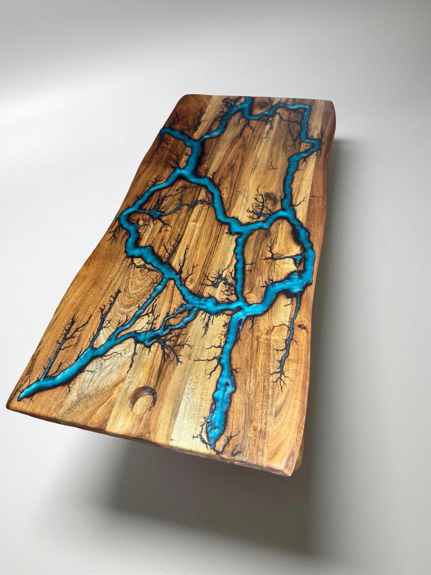 Live Edge Resin Board – Lagoon Blue | Fractal Flow Designs | Australia