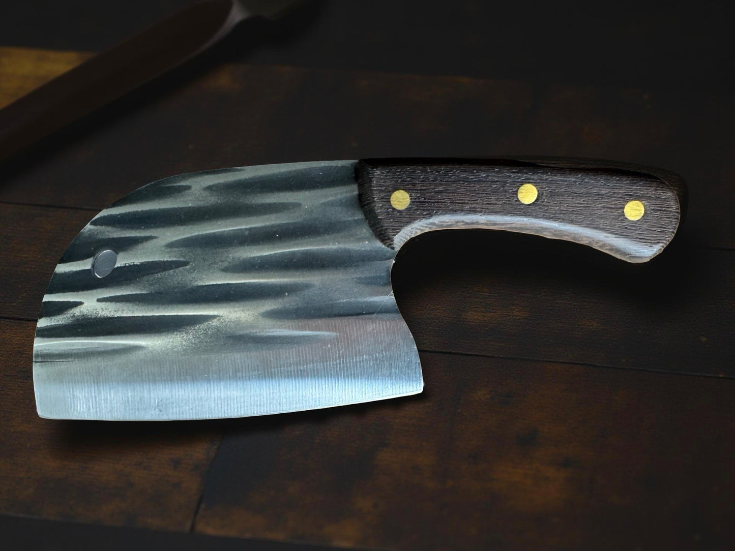 Premium meat cleaver forged steel handle Fractal Flow Designs East Gippsland