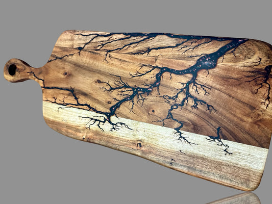 Fractal Flow Designs resin cheese paddle – artisan board from East Gippsland - Australia