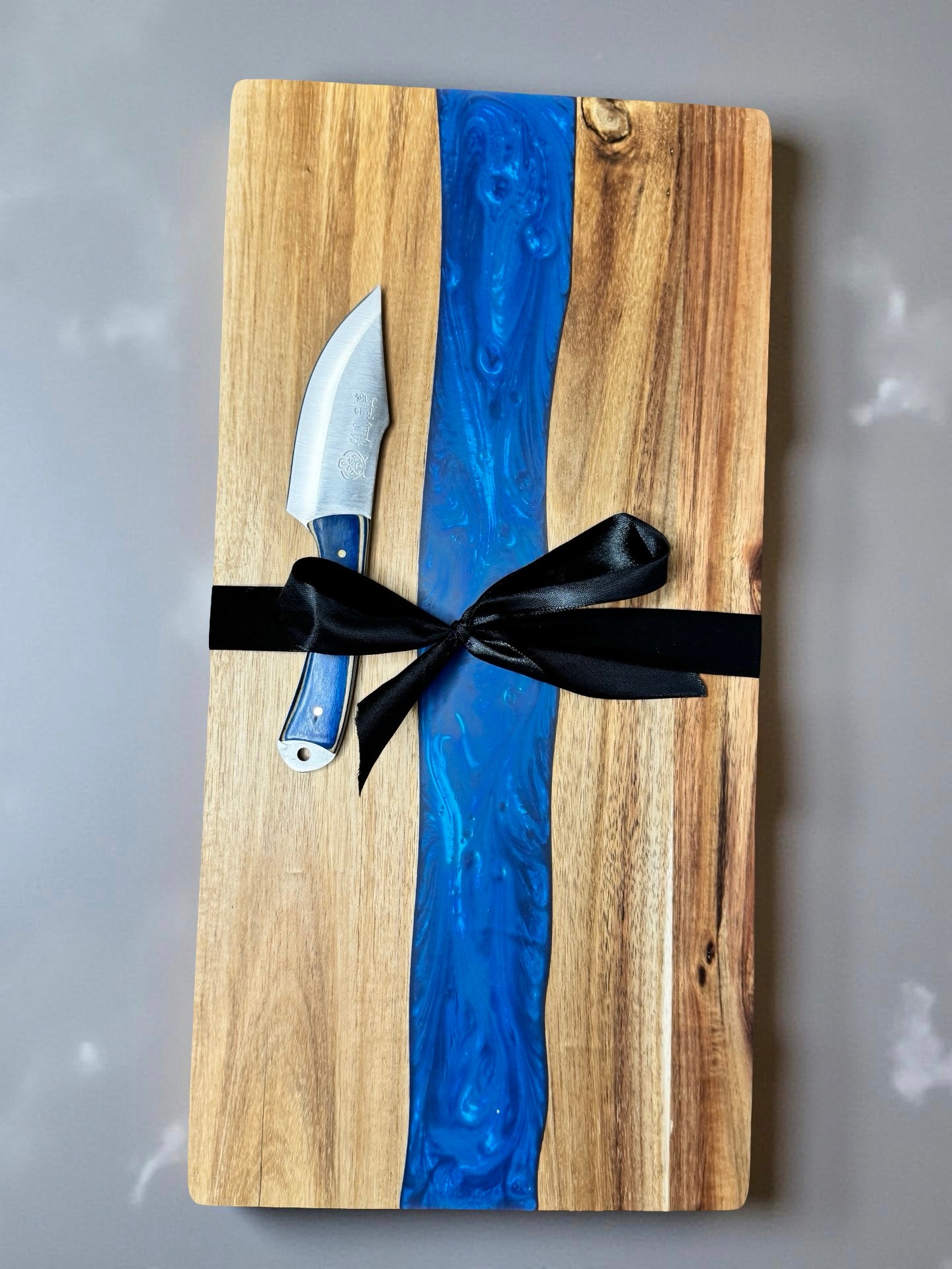 Premium blue river cheese board resin art East Gippsland artisan gift idea Australian made